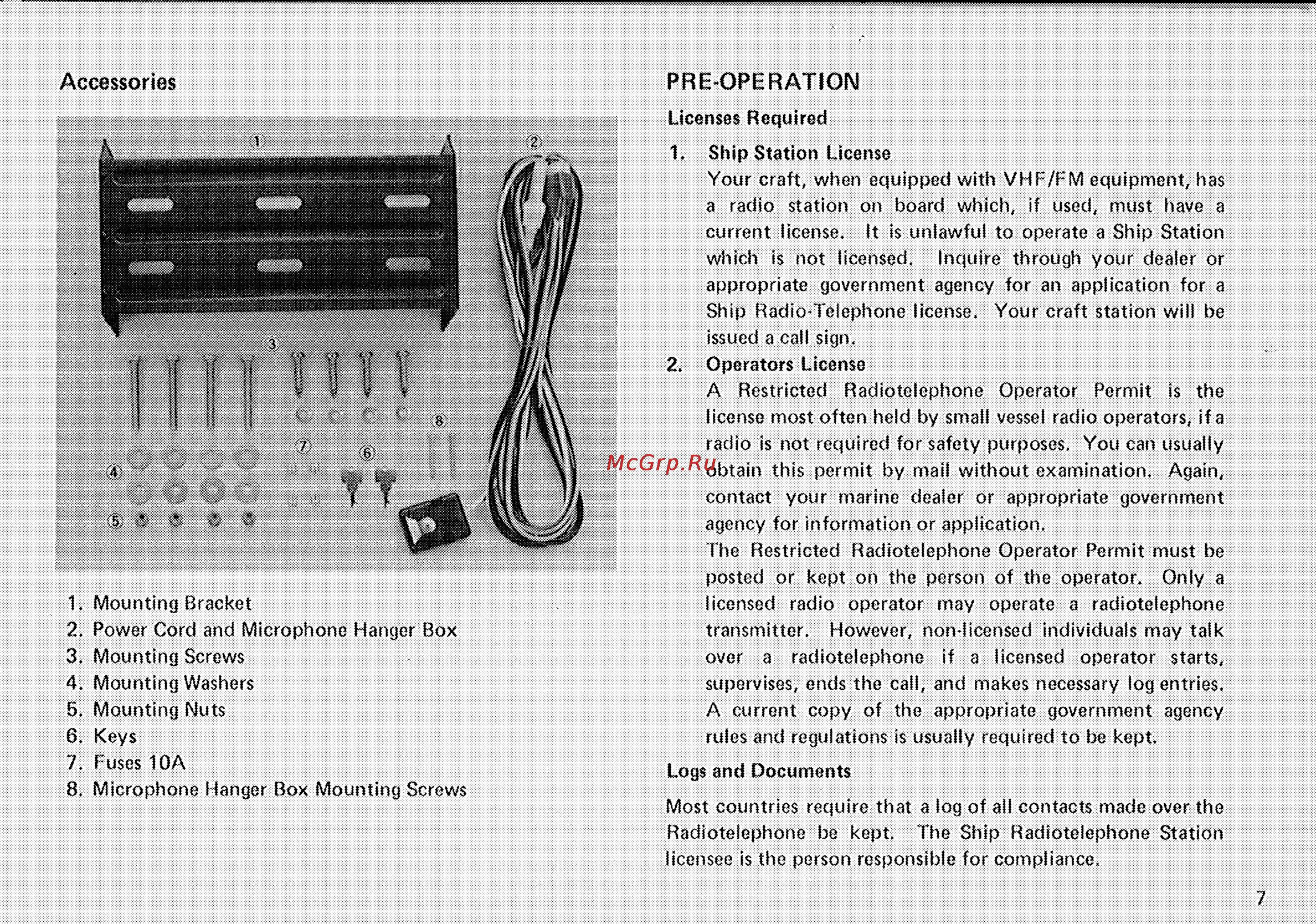 Icom IC-M80 [8/27] Accessories