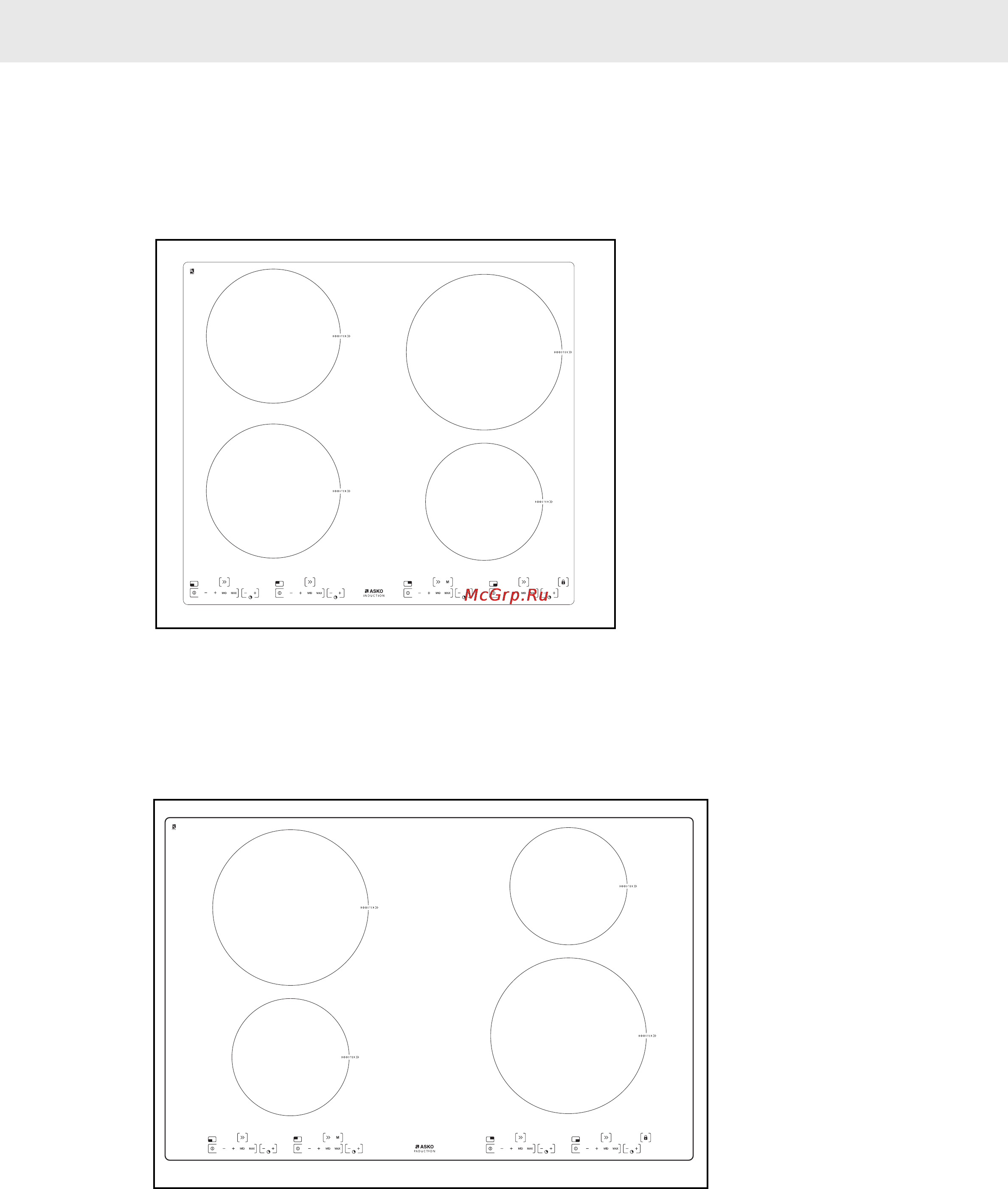 Asko HI1661S EU INDUCTION HOB [8/20] Описание верхней панели