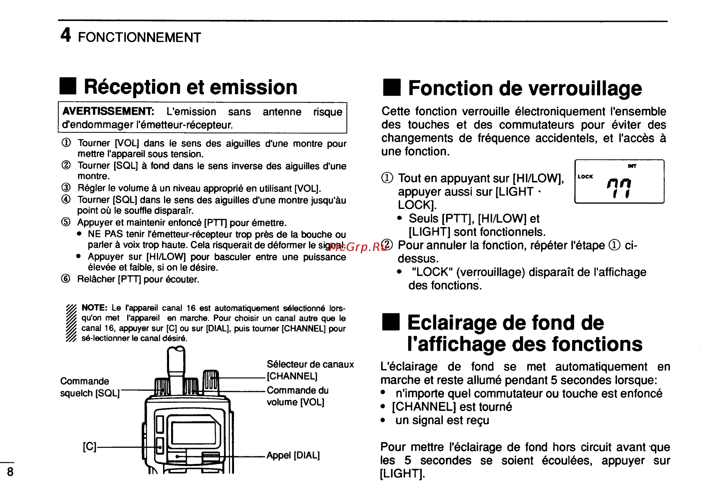 Icom IC-GM1500 [30/52] L affichage des fonctions