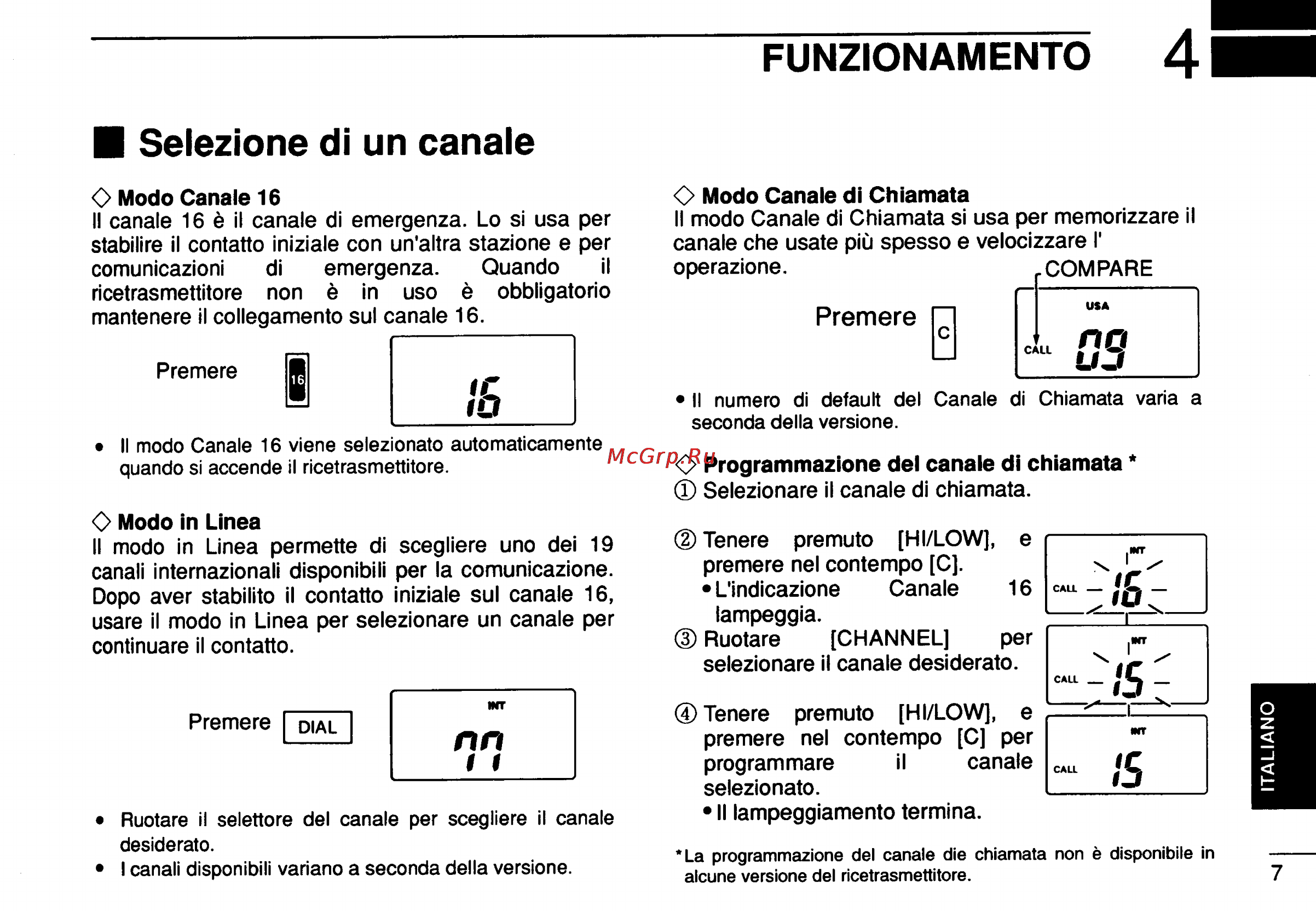 Icom IC-GM1500 [49/52] Funzionamento