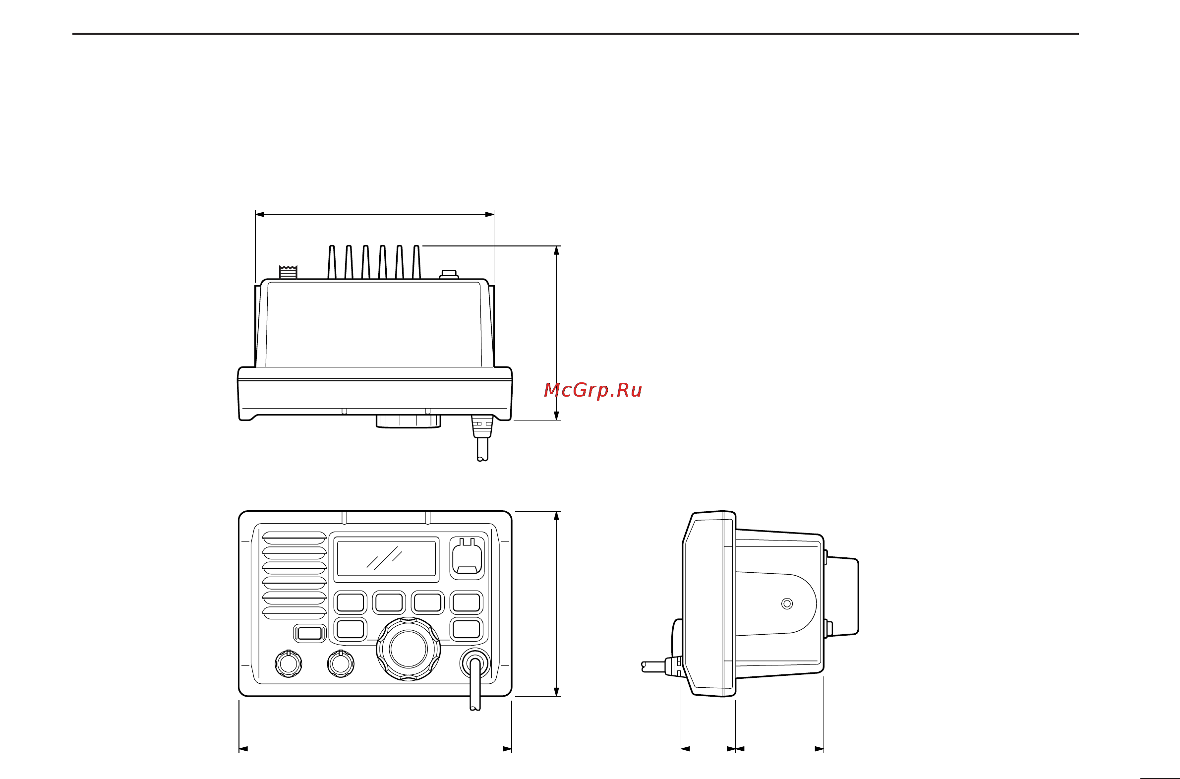 Icom IC-M502 [43/62] I dimensions