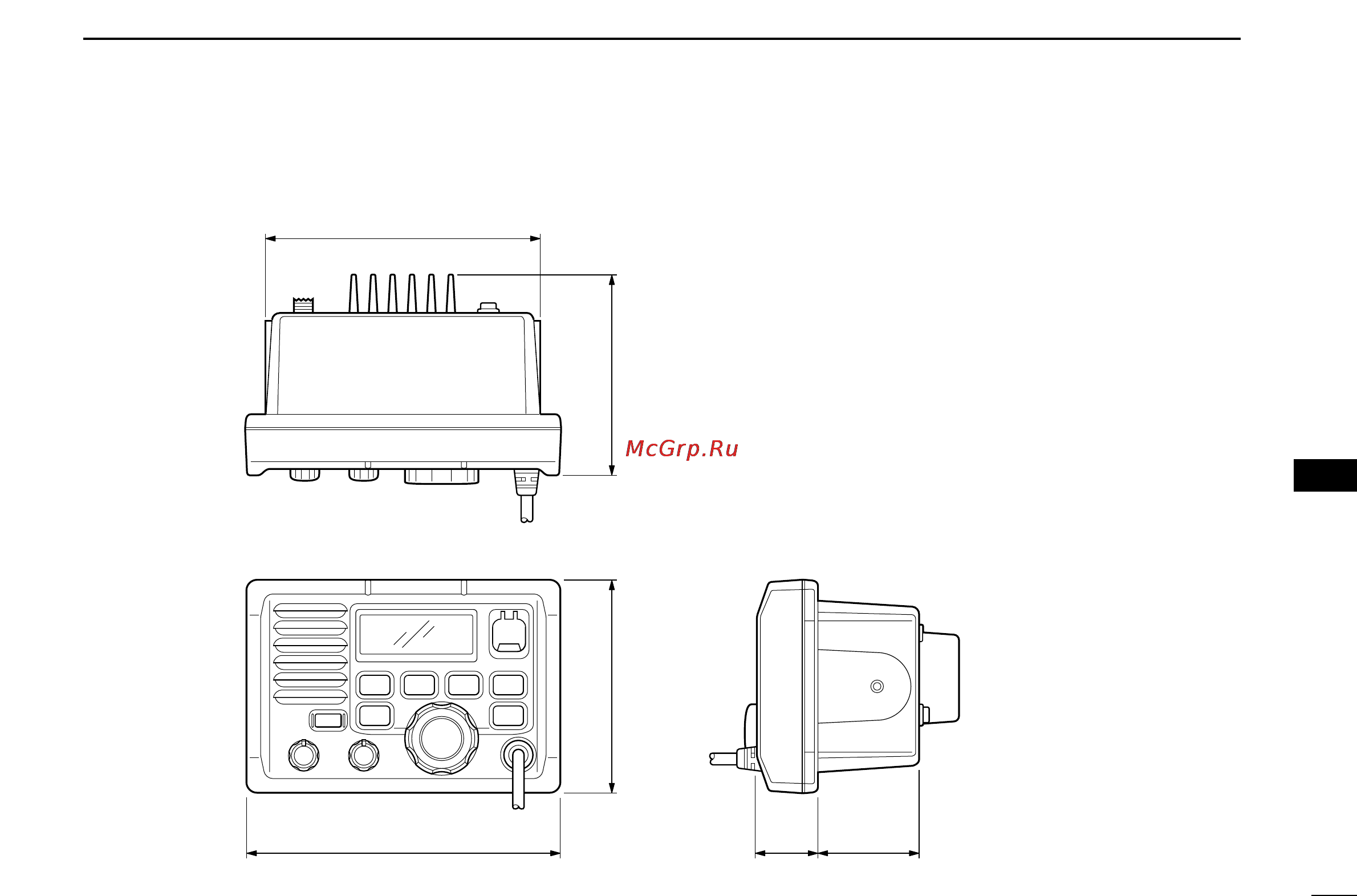 Icom IC-M502A [53/74] I dimensions
