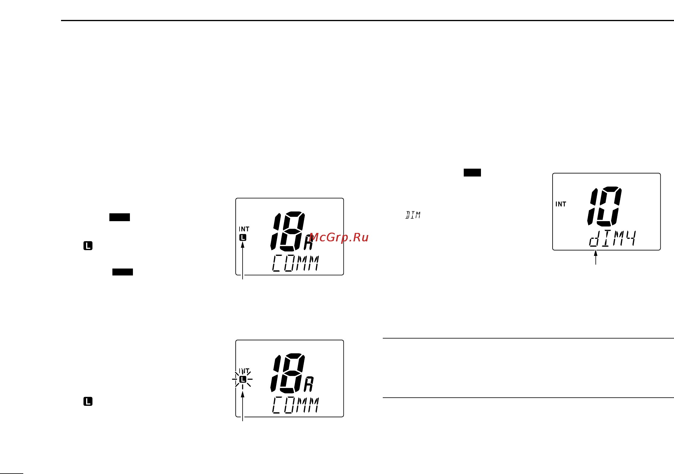 Icom IC-M502A [64/74] I display backlighting