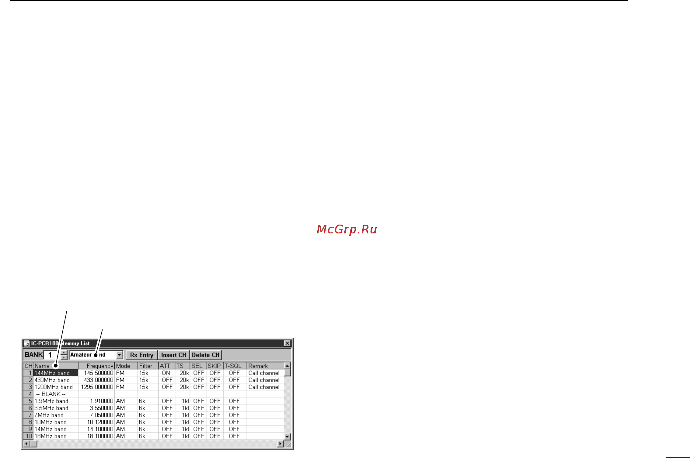 Icom IC-PCR100 [29/44] I editing the memory list
