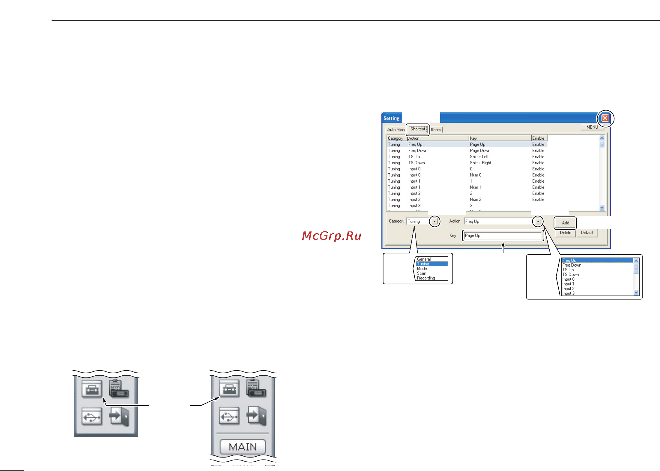 Icom IC-PCR2500 [124/148] Short cut key operation