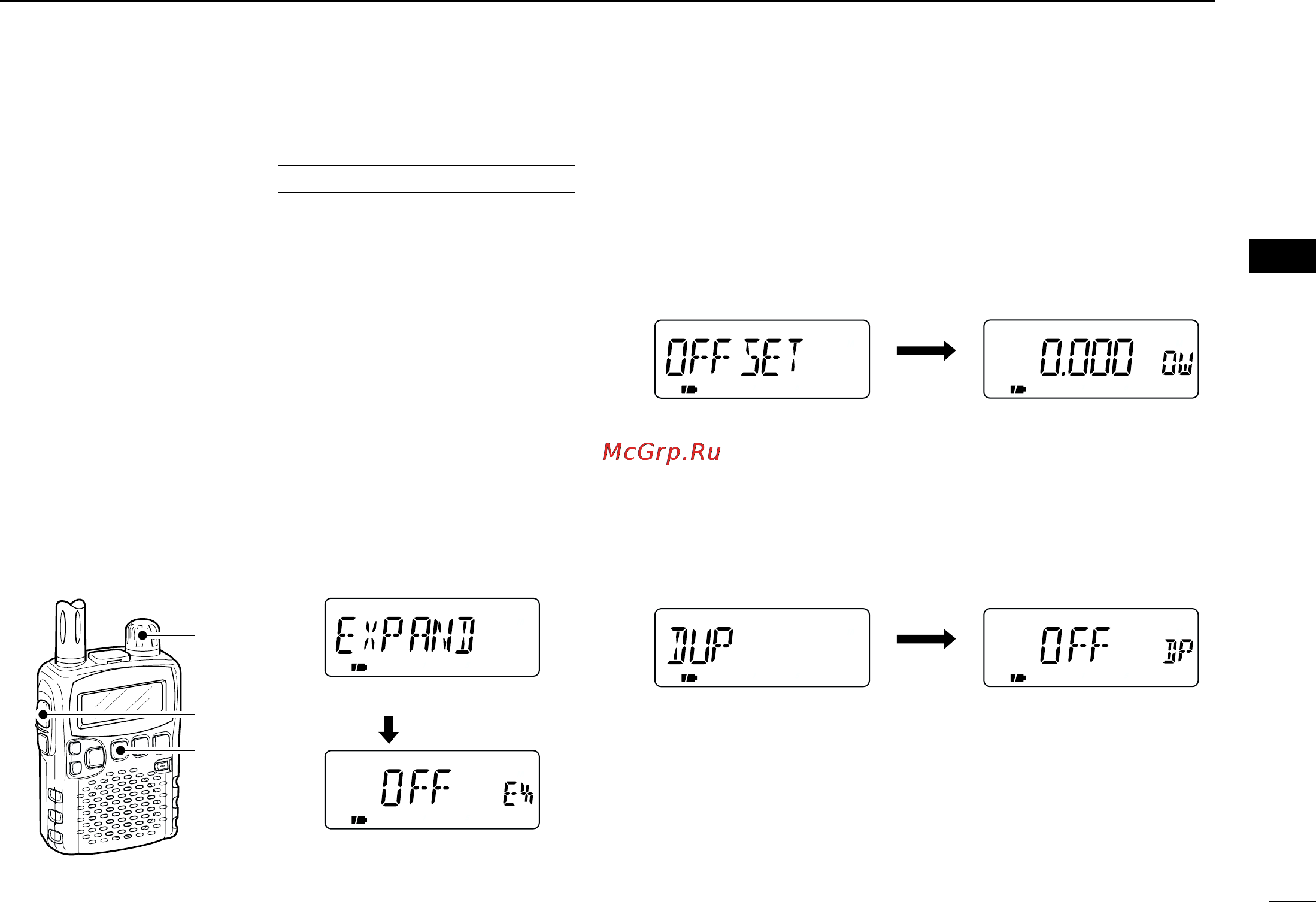 Icom IC-R5 [25/80] I duplex operation