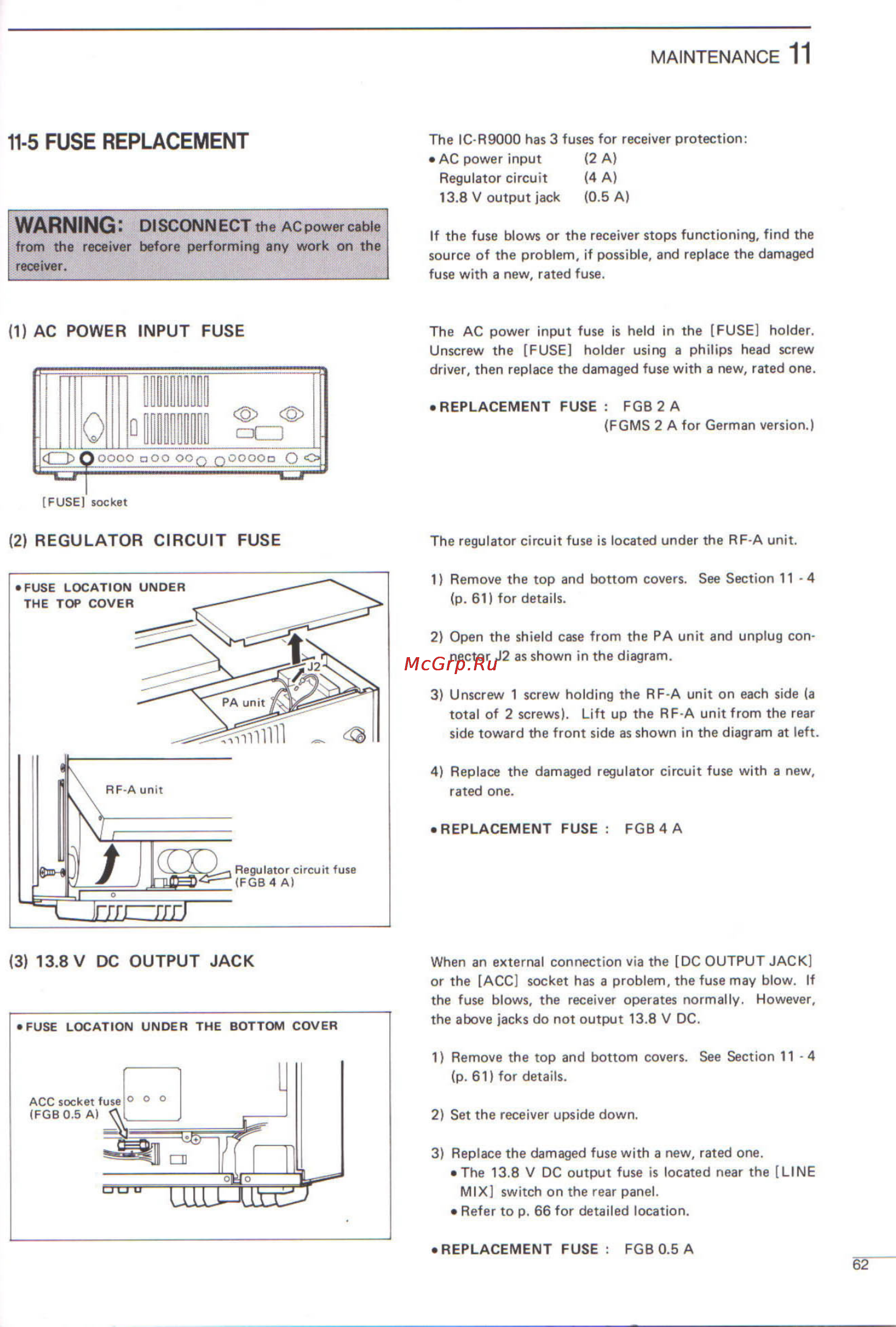 Icom IC-R9000L [65/72] Warning