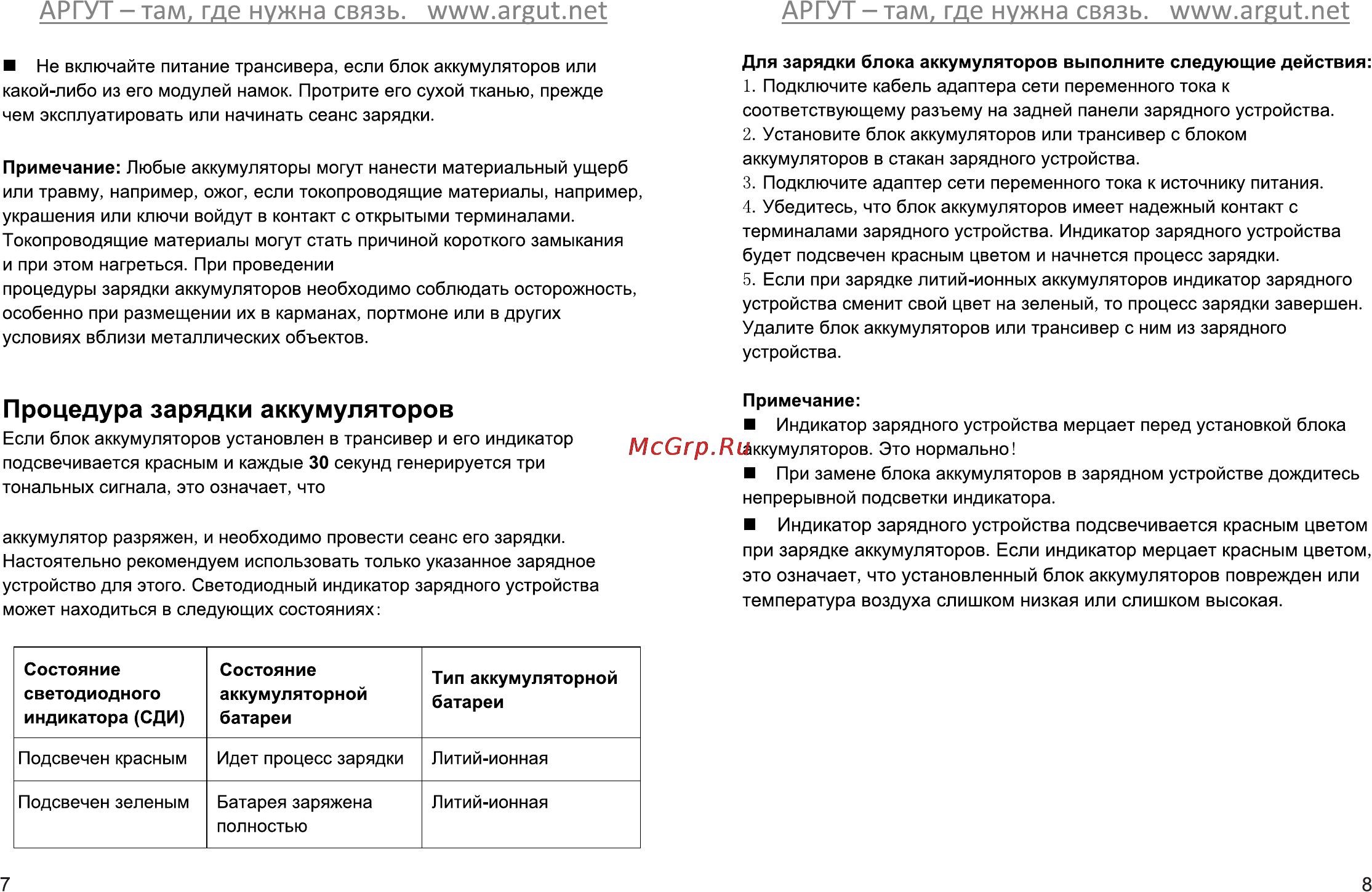 Аргут А-41 [6/28] Процедура зарядки аккумуляторов