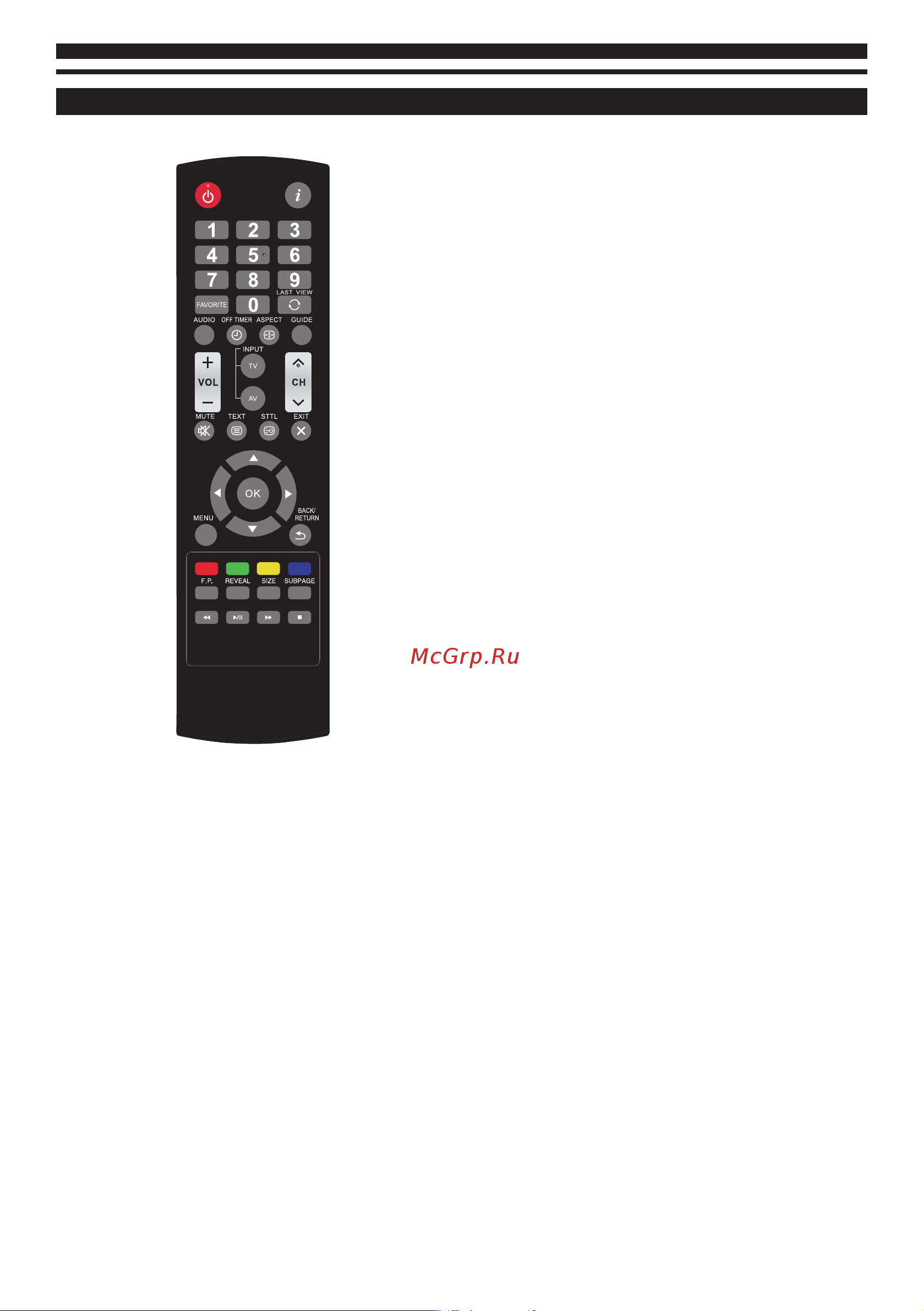Panasonic TX-LR32 C5 [10/26] Пульт дистанционного управления