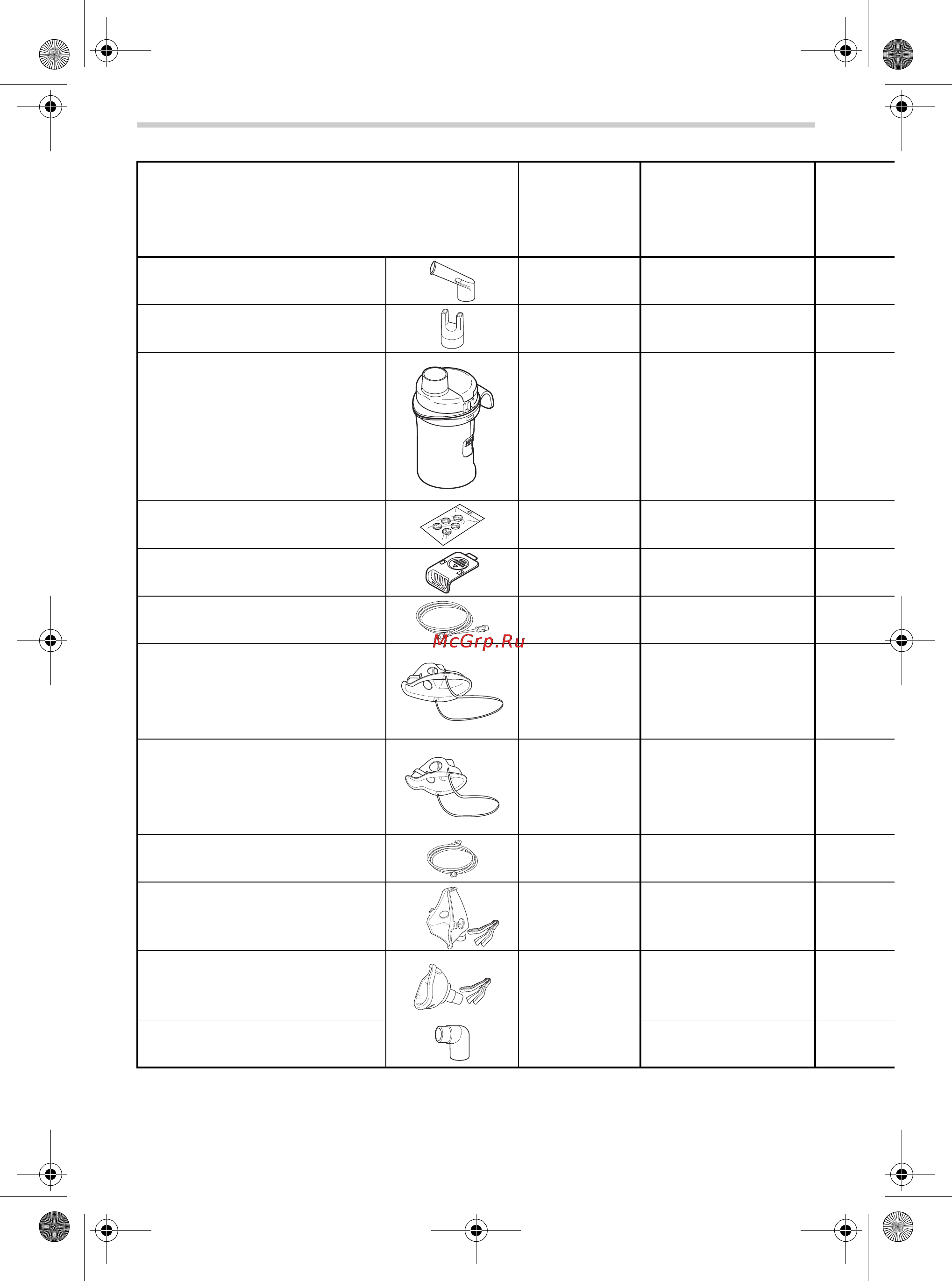 Omron Comp AIR C24 [20/60] Use the table below as a guideline to select a method for disinfecting