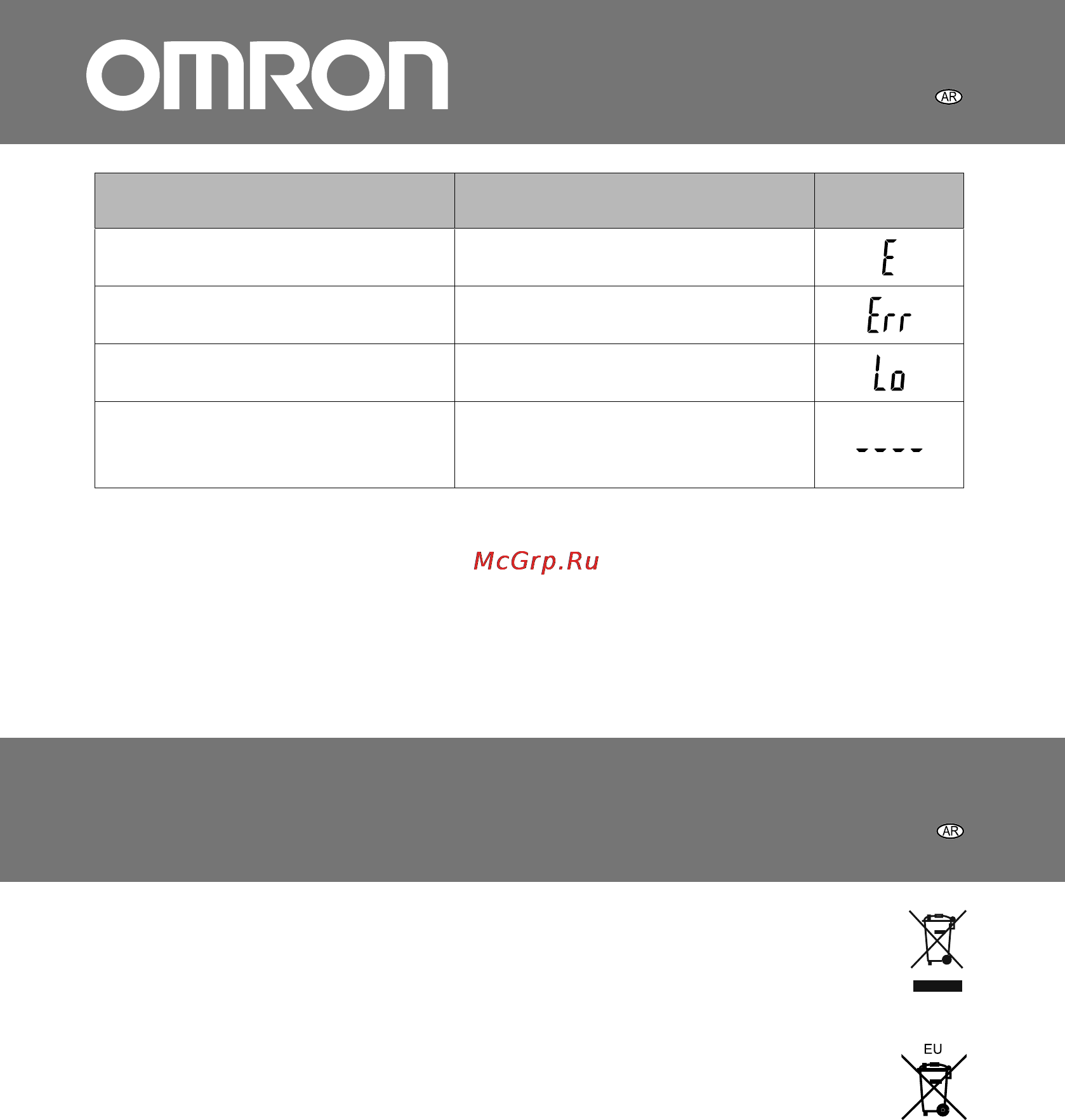 Omron HN289 [20/60] ةيراطبلاو weee جتنملا اذه نم حيحصلا صلختلا