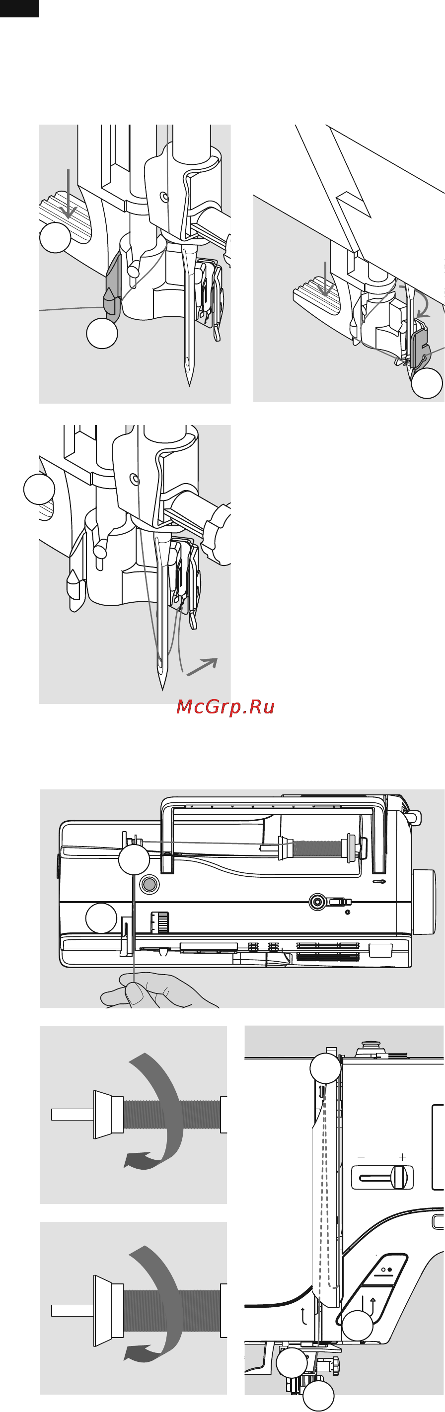 Bernina 350 [14/52] Заправка верхней нитки