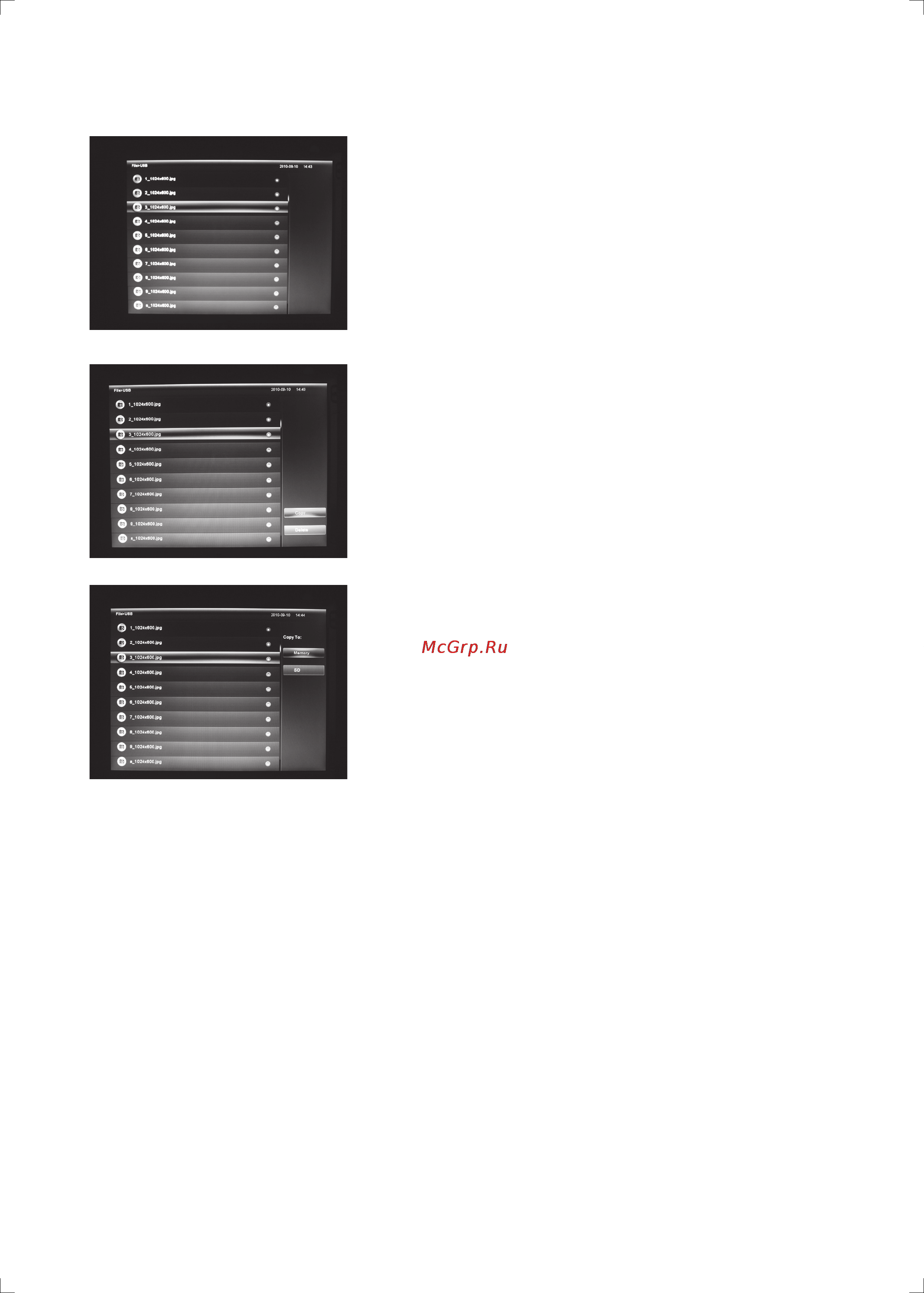 Viewsonic VFM1586-11E [11/16] Копирование файлов в экране списка файлов
