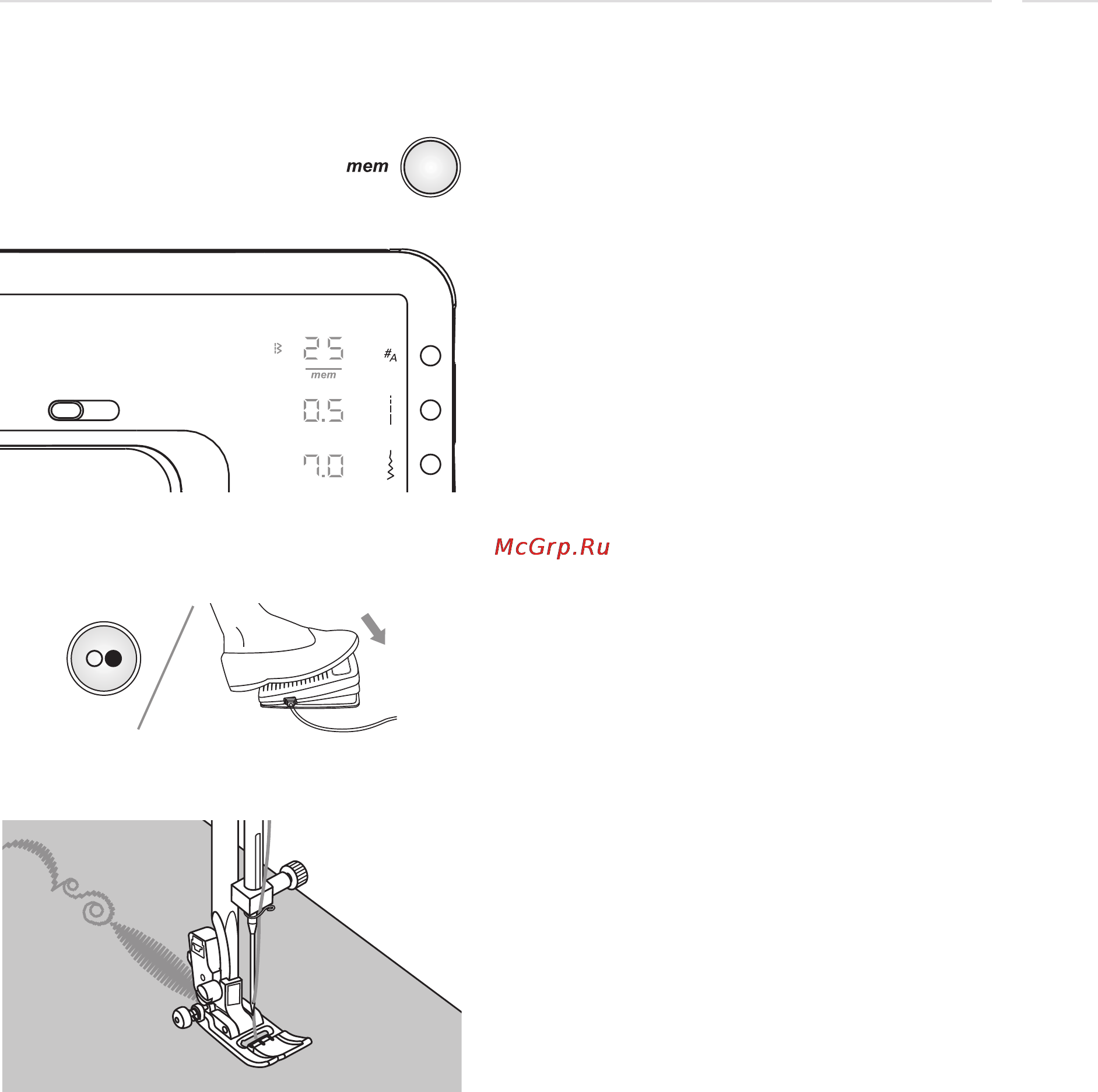 Bernina BERNETTE 25 [68/84] Прошивание запомненного образца