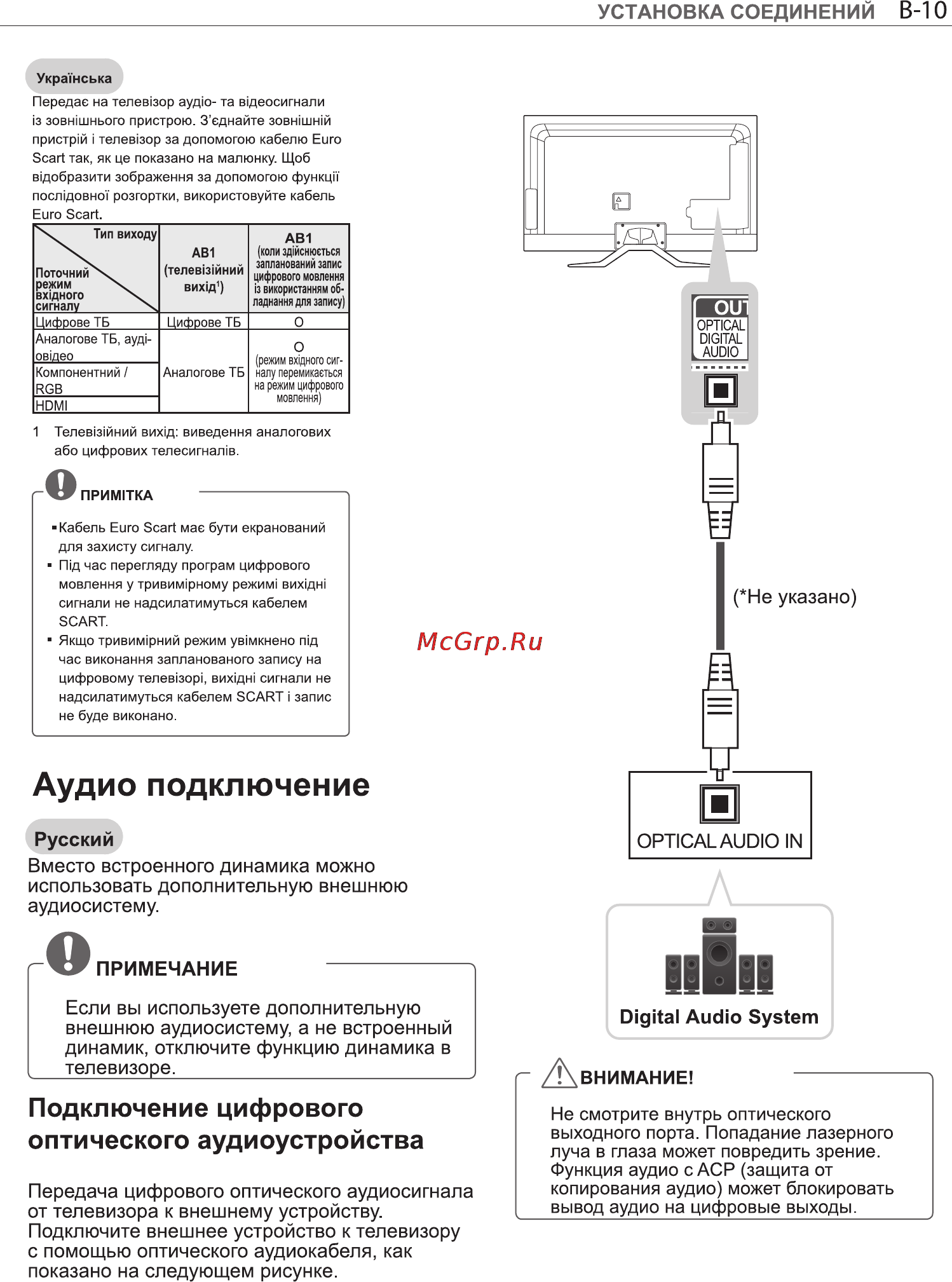 LG 55 LM960V [44/53] Аудио подключение