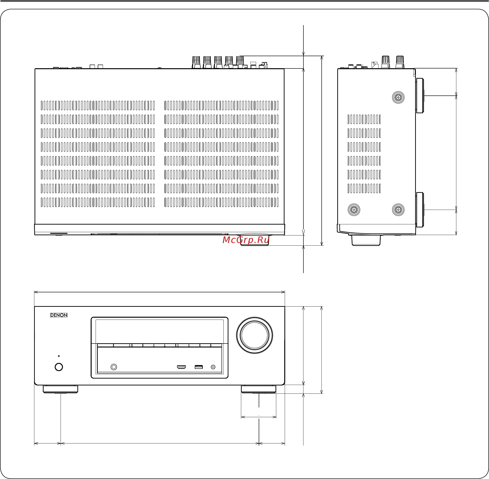 Denon AVR-1713BL [133/134] Размеры