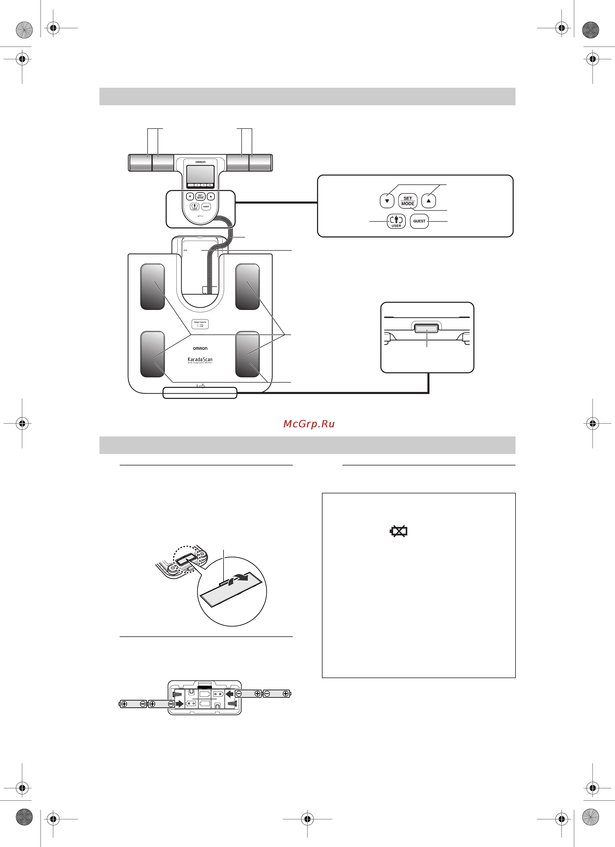 Omron BF510 [46/112] Componenti dell unità