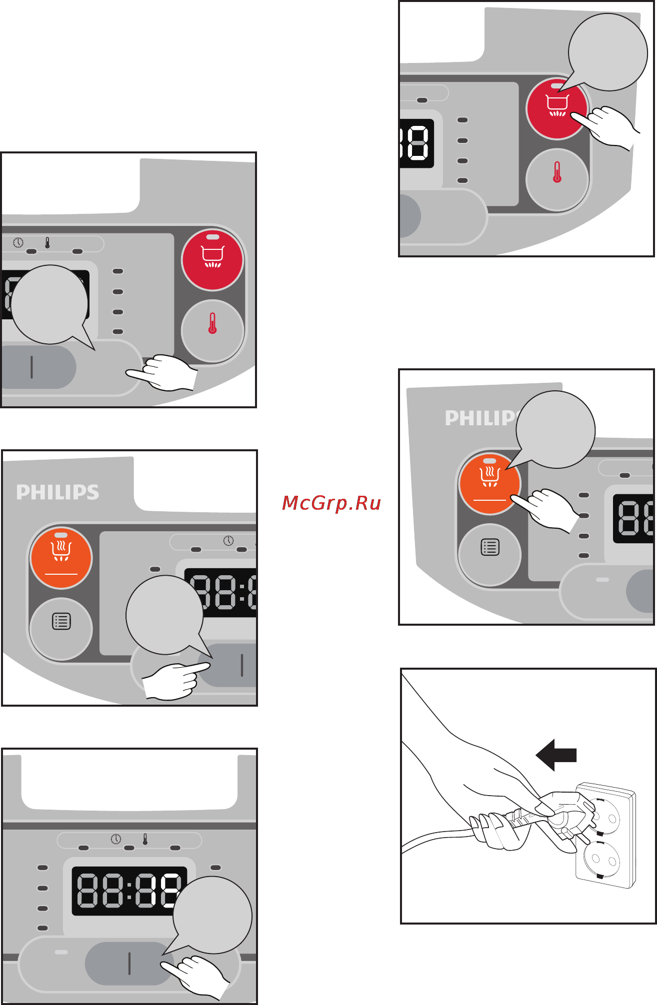 Philips HD3037/03 [23/34] 2 в режиме установки времени приготовления нажмите кнопку время приготовления и введите длительность приготовления от 8 до 25 минут каждое нажатие кнопки минуты прибавляет 1...
