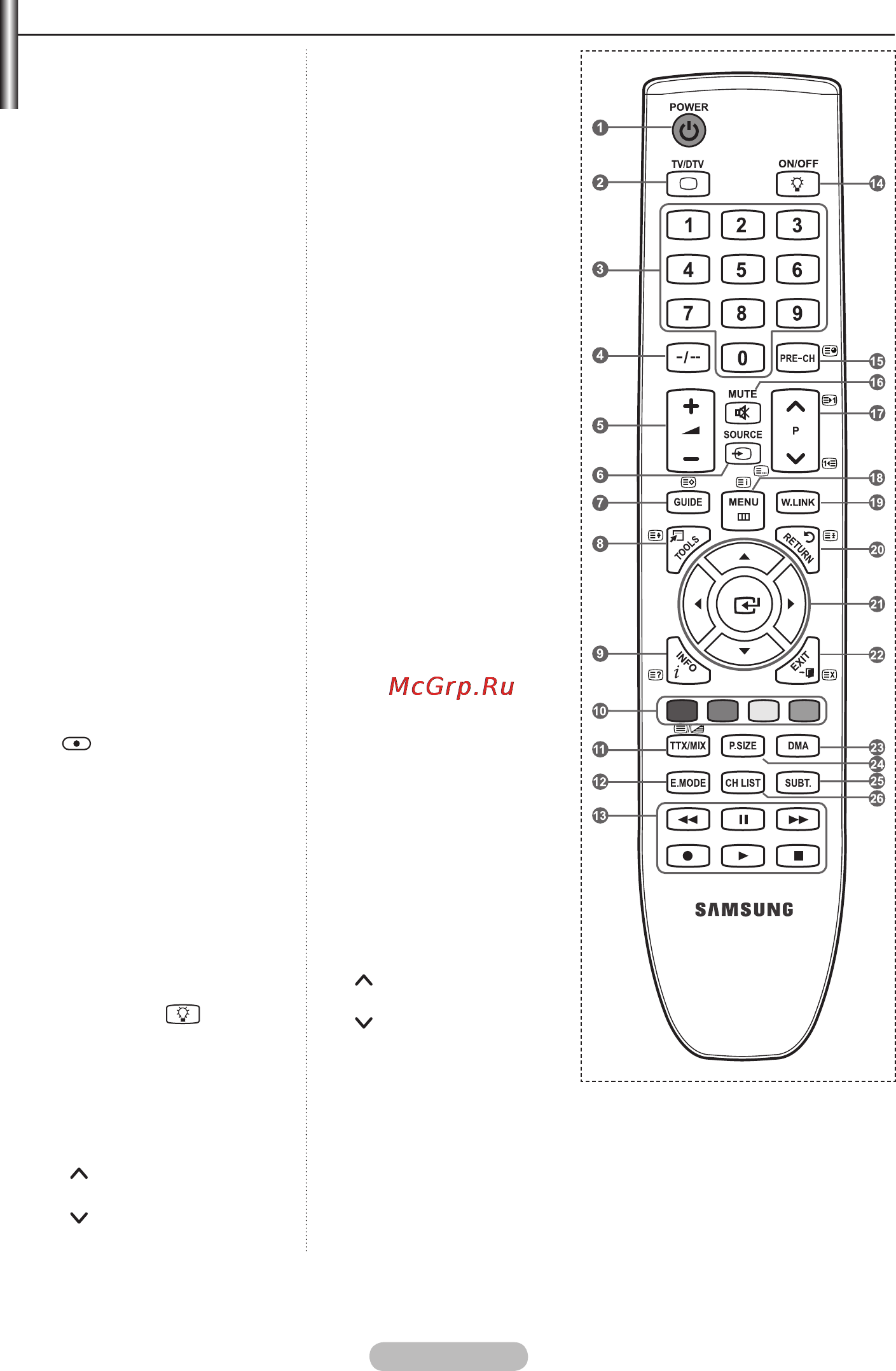 Samsung LE-37 A656A1F [10/71] Использование пульта дистанционного управления ду