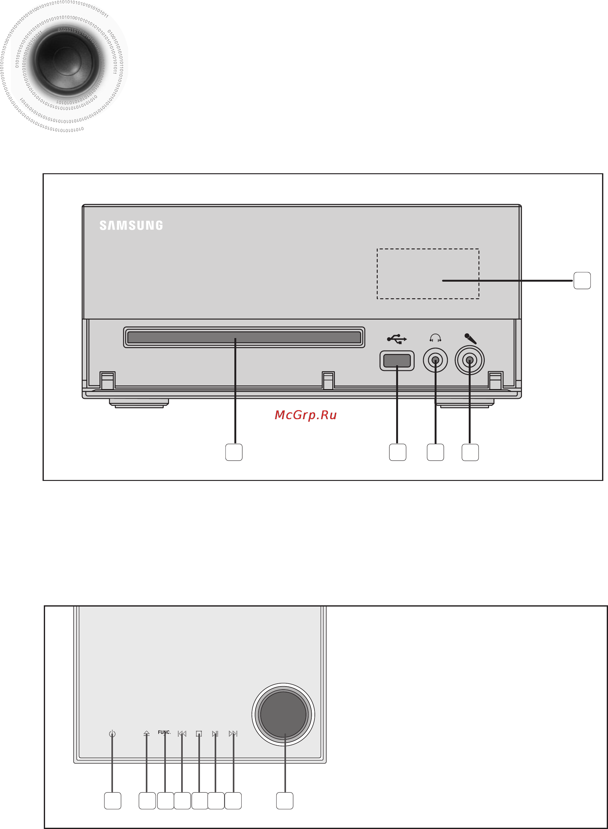 Samsung MM-DG35R [9/64] Верхняя панель