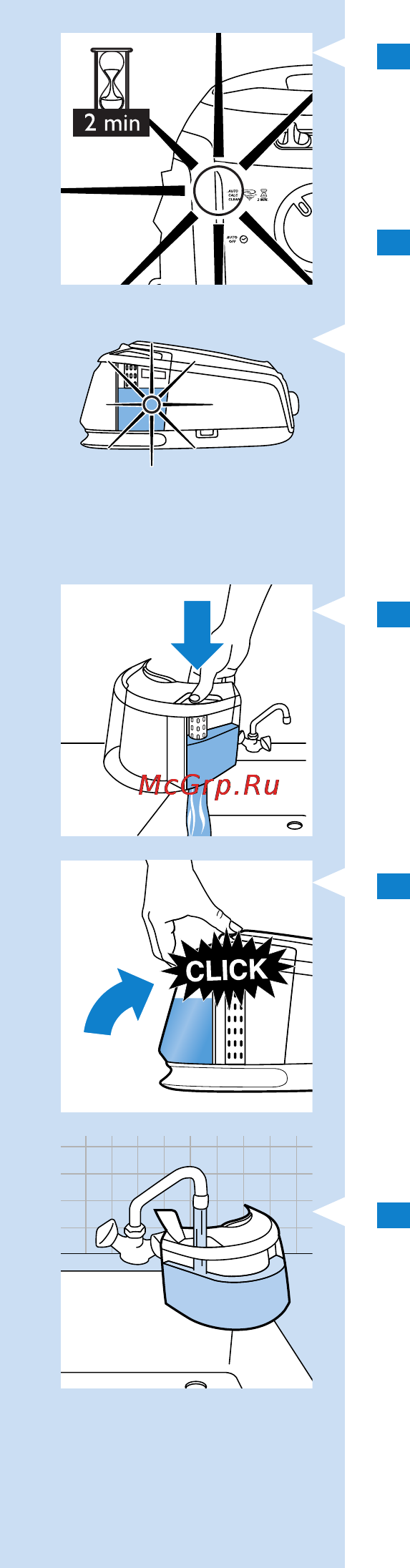 Philips GC9020 [86/146] Ręczny proces calc clean