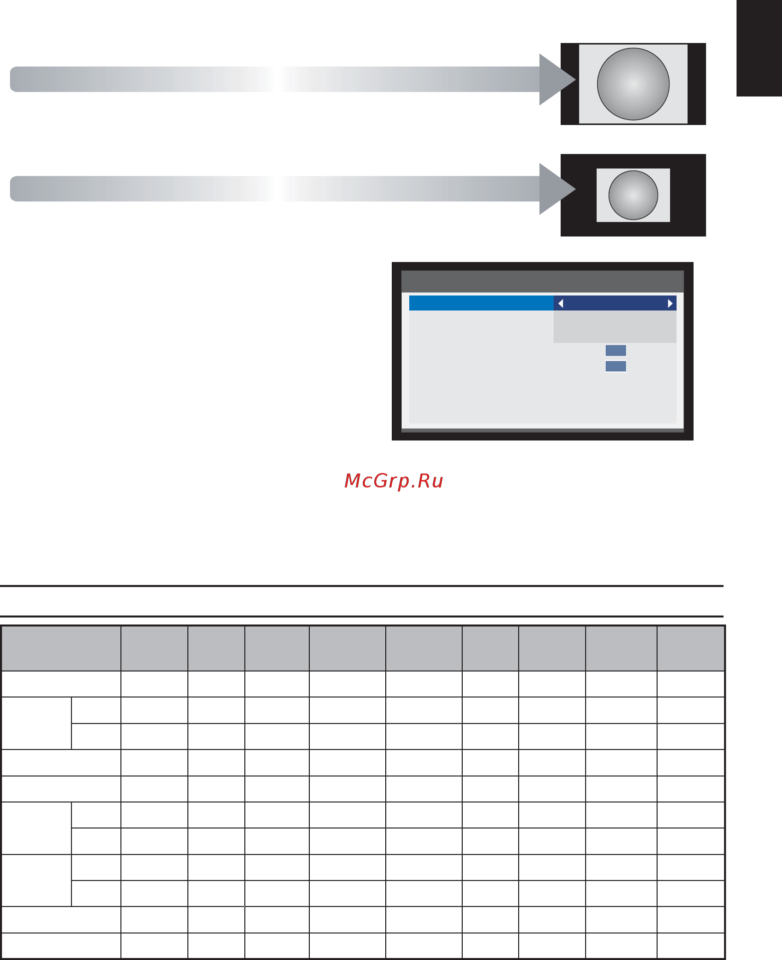 Toshiba 40L2453 [29/59] Available picture size and position control