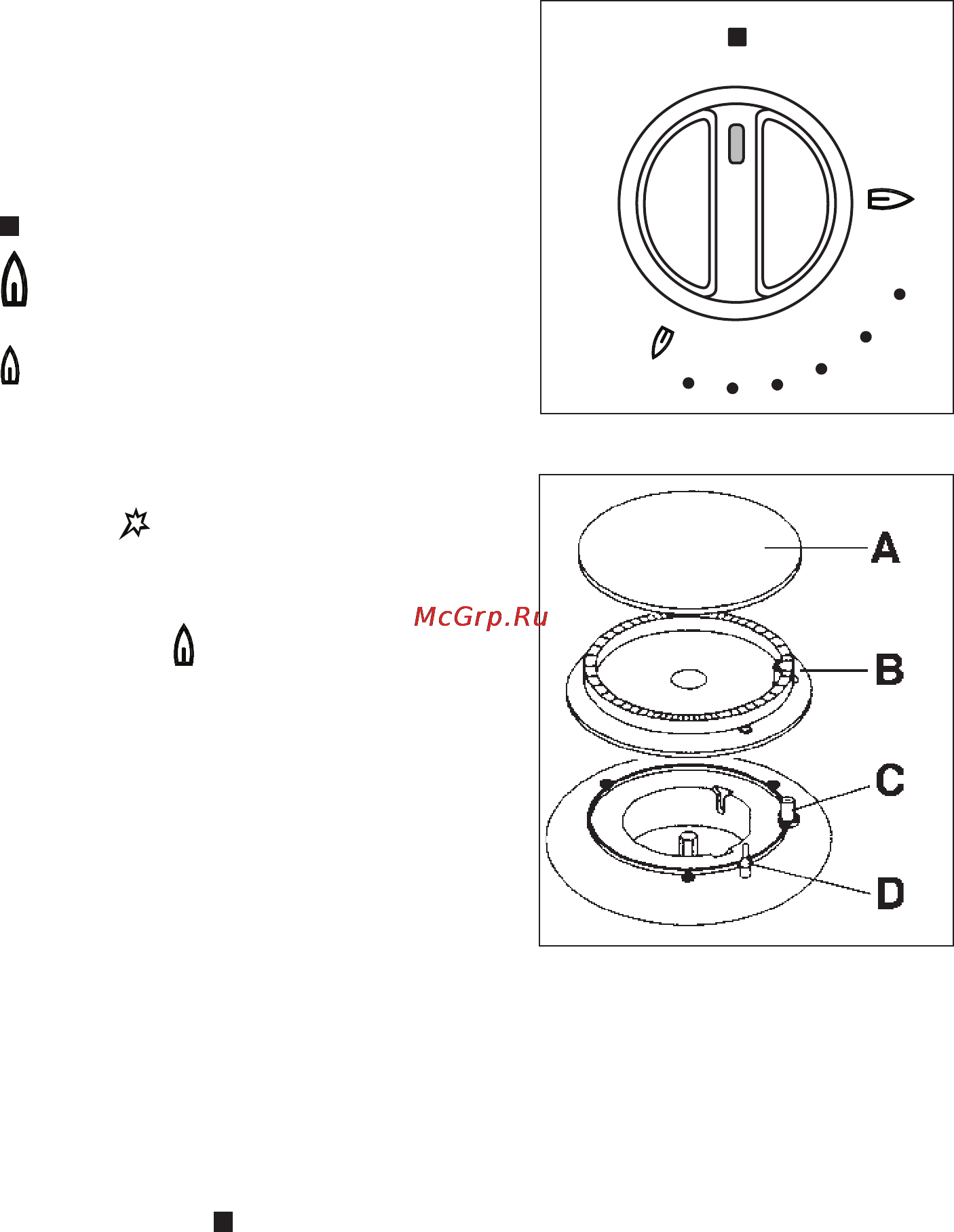 Electrolux EKG601101X [9/40] Ручки управления газовыми горелками