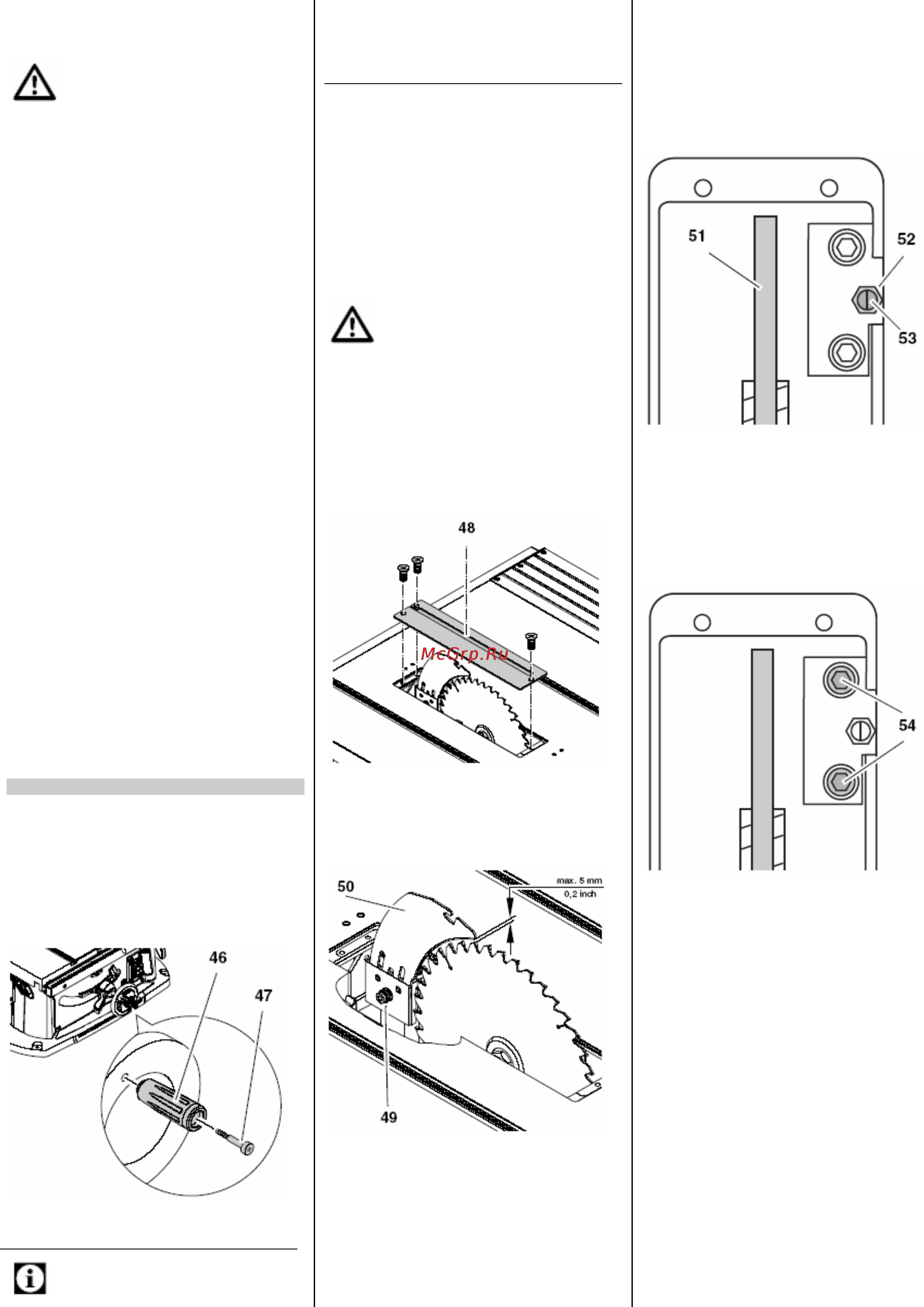 Metabo TS 250 [6/11] Ввод в эксплуатацию