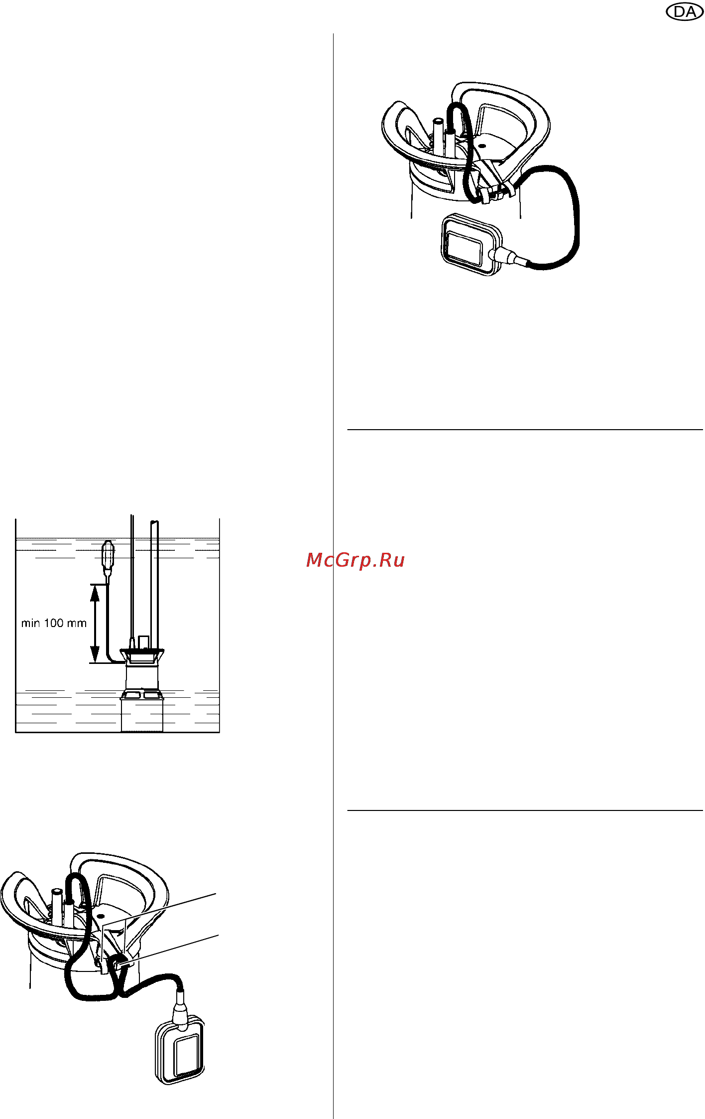 Metabo TP 8000 S [33/68] Montering af svømmeafbryde rens kabel