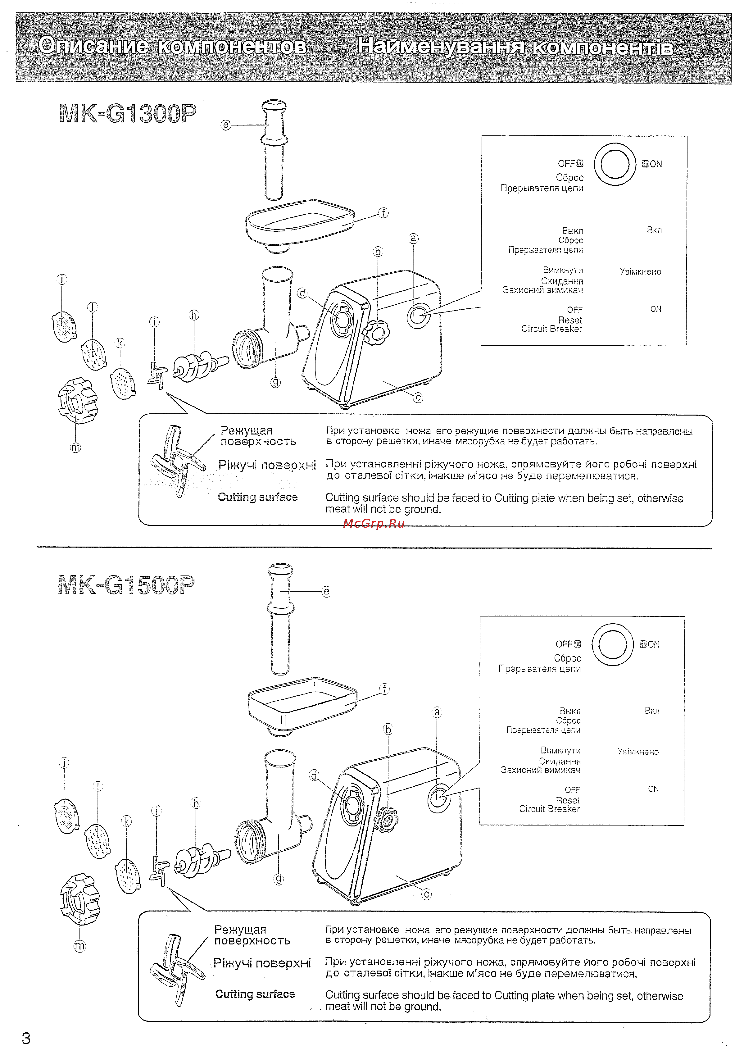 Panasonic MK-G1500 P Инструкция по эксплуатации онлайн [4/12] 70607