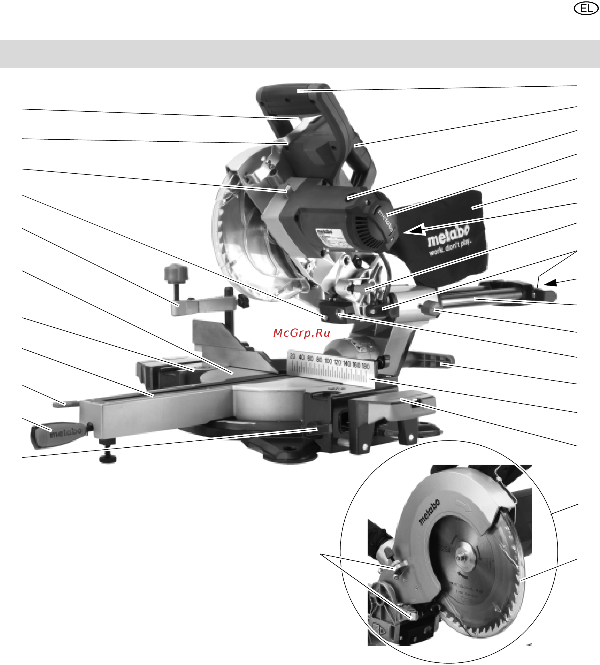 Metabo KGS 216 M [33/65] Εποπτεία της συσκευής συσκευασία παράδοσης