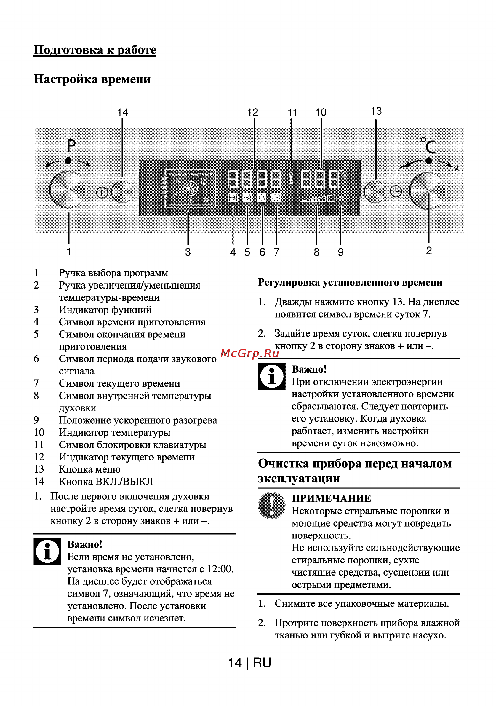 Beko OIM 25501 X [14/30] Очистка прибора перед началом эксплуатации