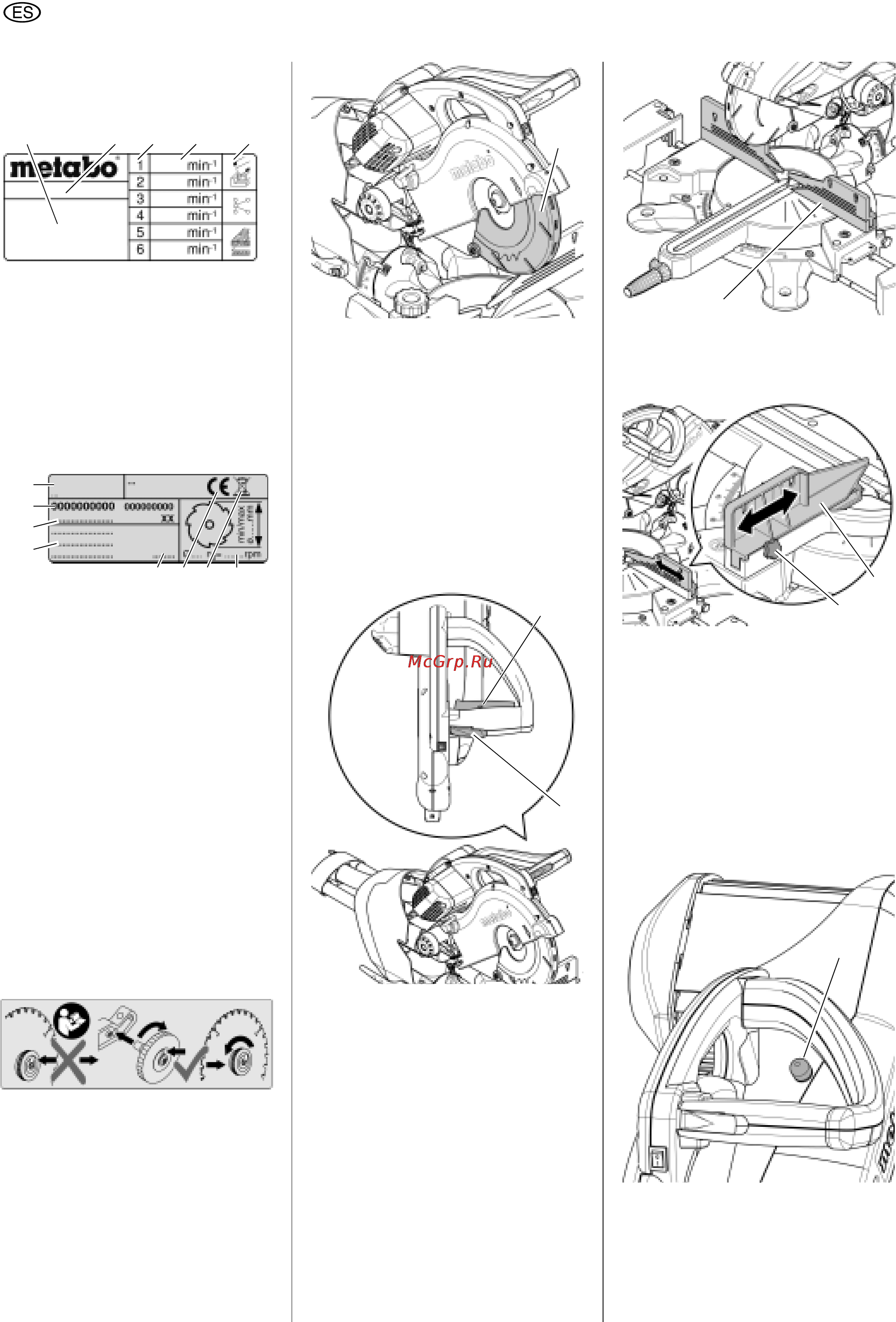 Metabo KGS 216 Plus [62/79] Dispositivos de seguri dad