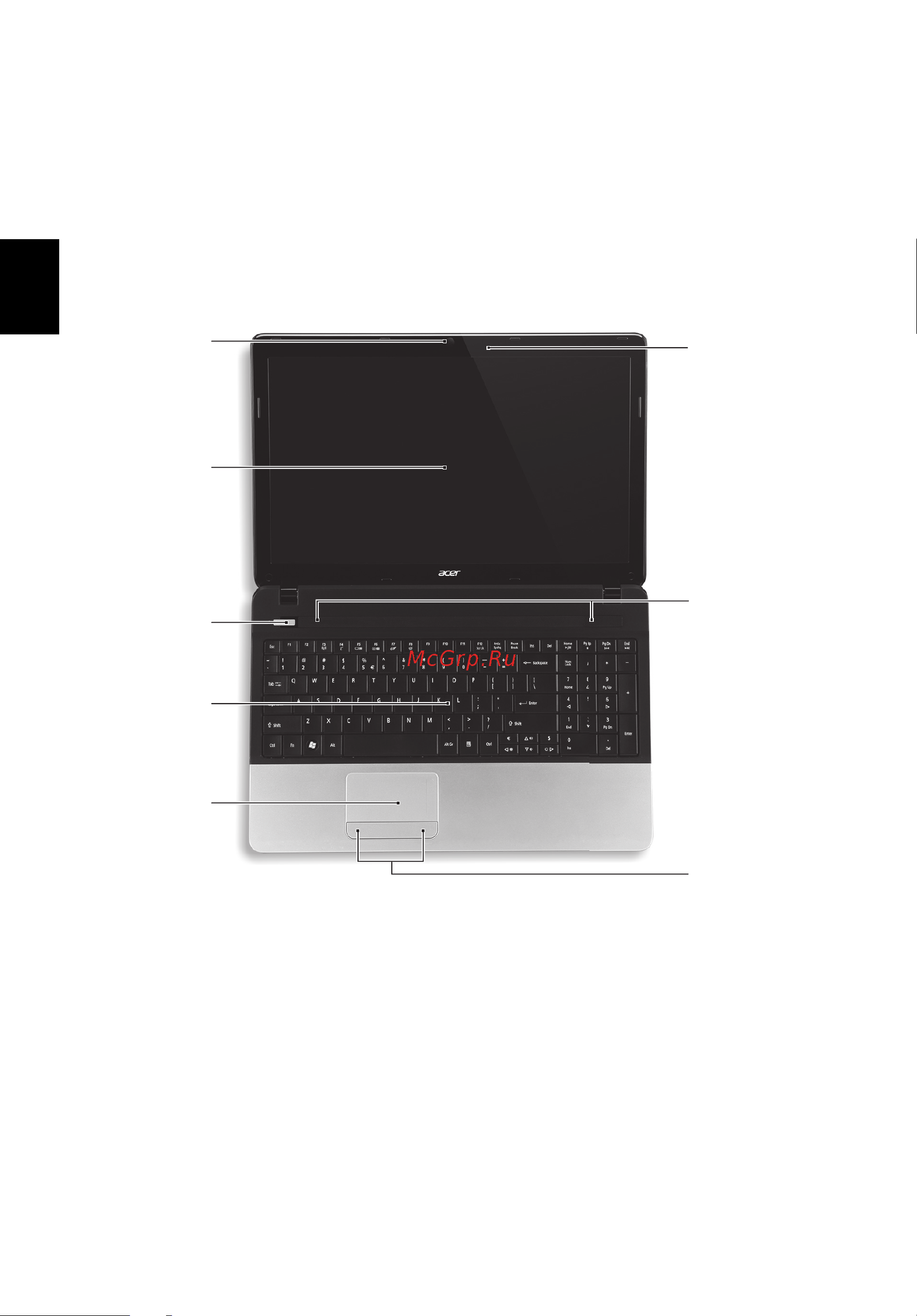 Acer Aspire E1-571G-52454G50Mnks [4/11] Вид сверху
