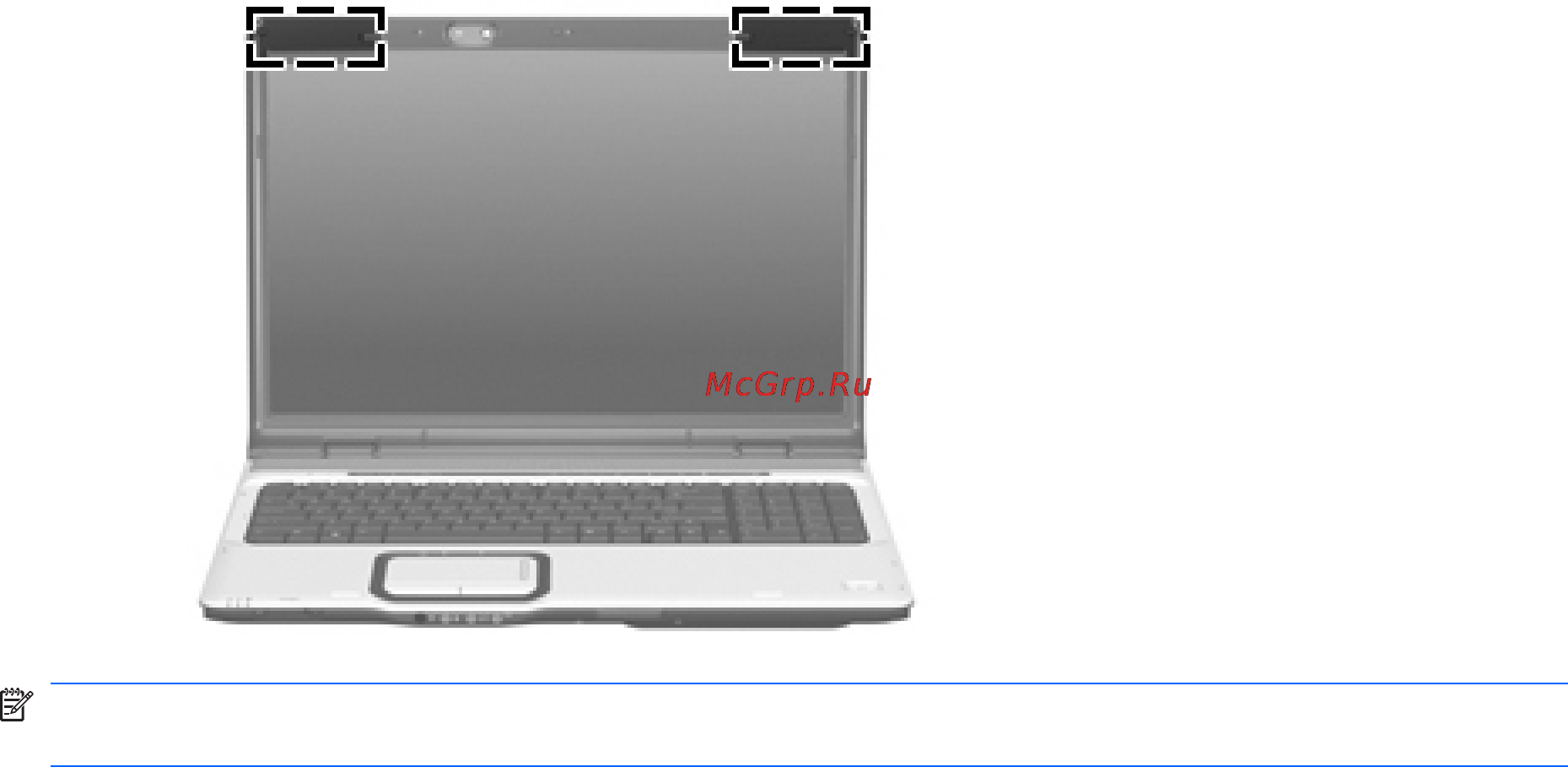 HP Pavilion dv 2645 er [180/261] Антенны беспроводной связи только в некоторых моделях