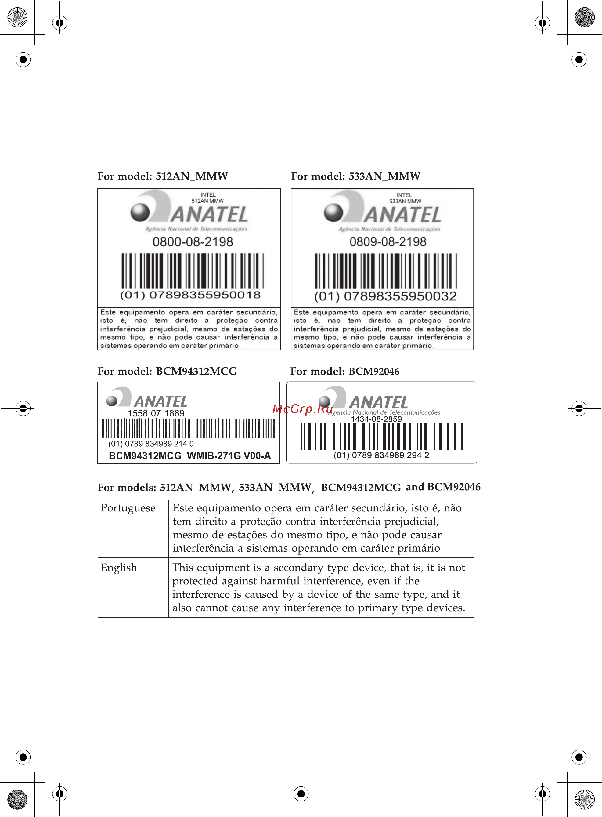 Lenovo G550-4Wi-B Инструкция по эксплуатации онлайн [94/110] 70813