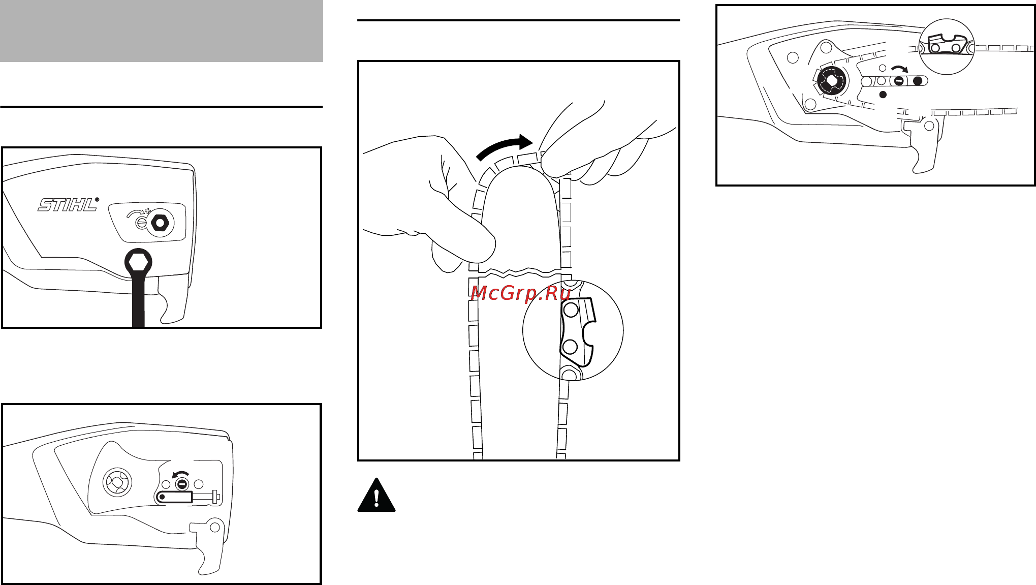 Stihl HTA 85 [58/312] Vezetőlemez és fűrészlánc felszerelése