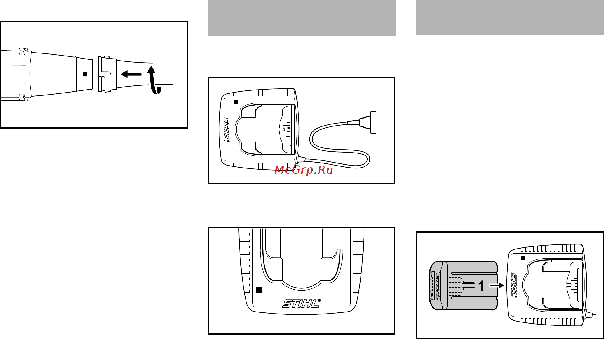 Stihl BGA 85 [103/212] Akumulatora lādēšana