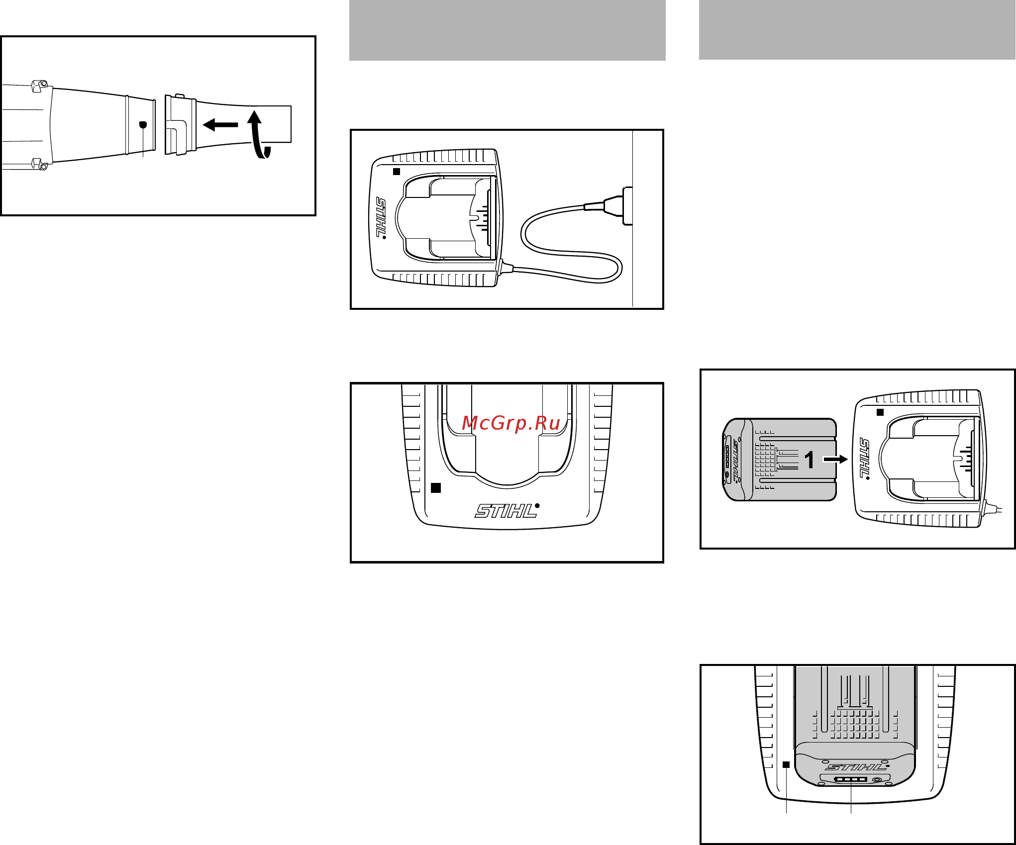 Stihl BGA 85 [56/212] Elektrické pripojenie nabíjačky