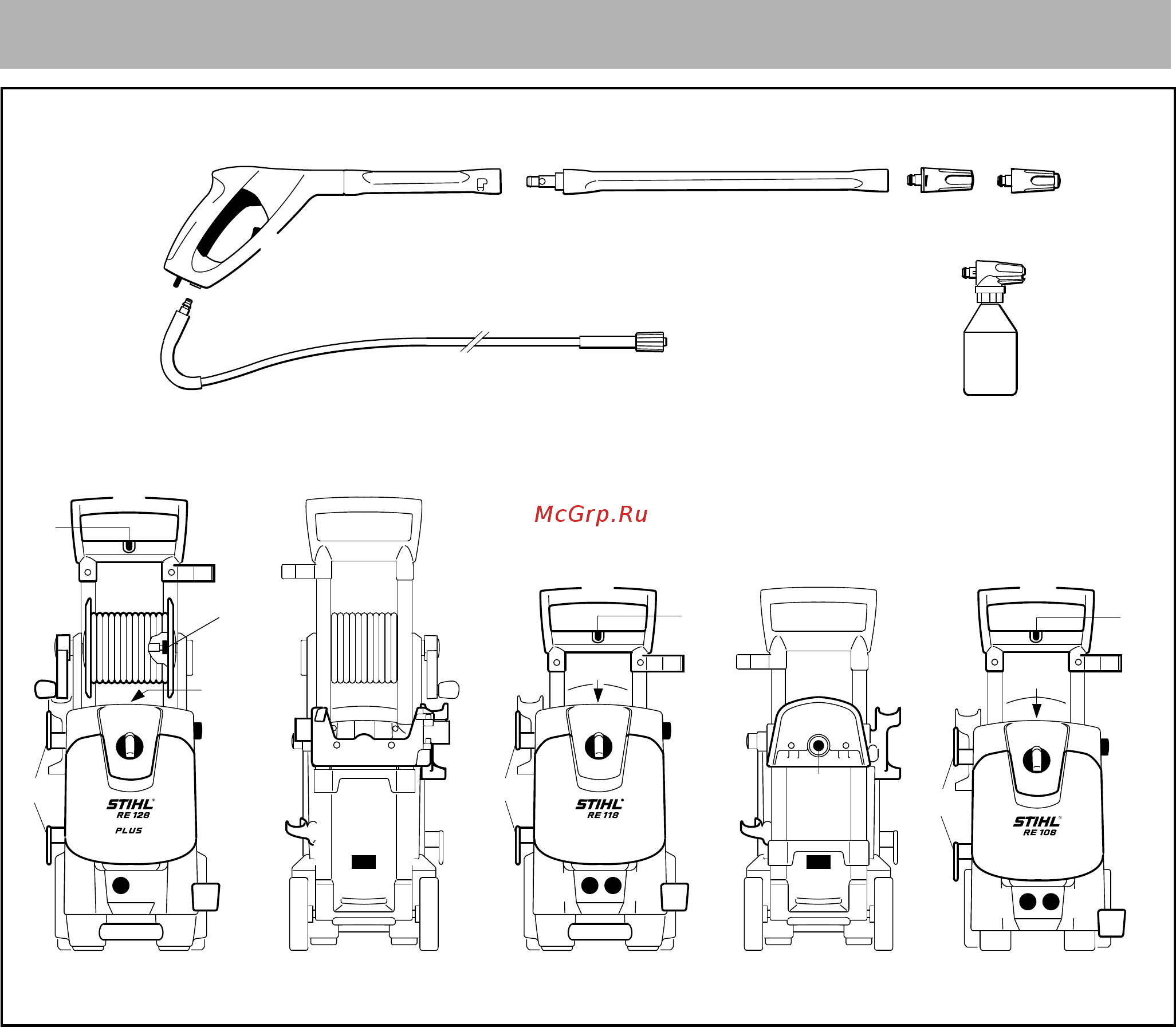 Stihl RE 118 [187/308] Zasadnicze podzespoły urządzenia