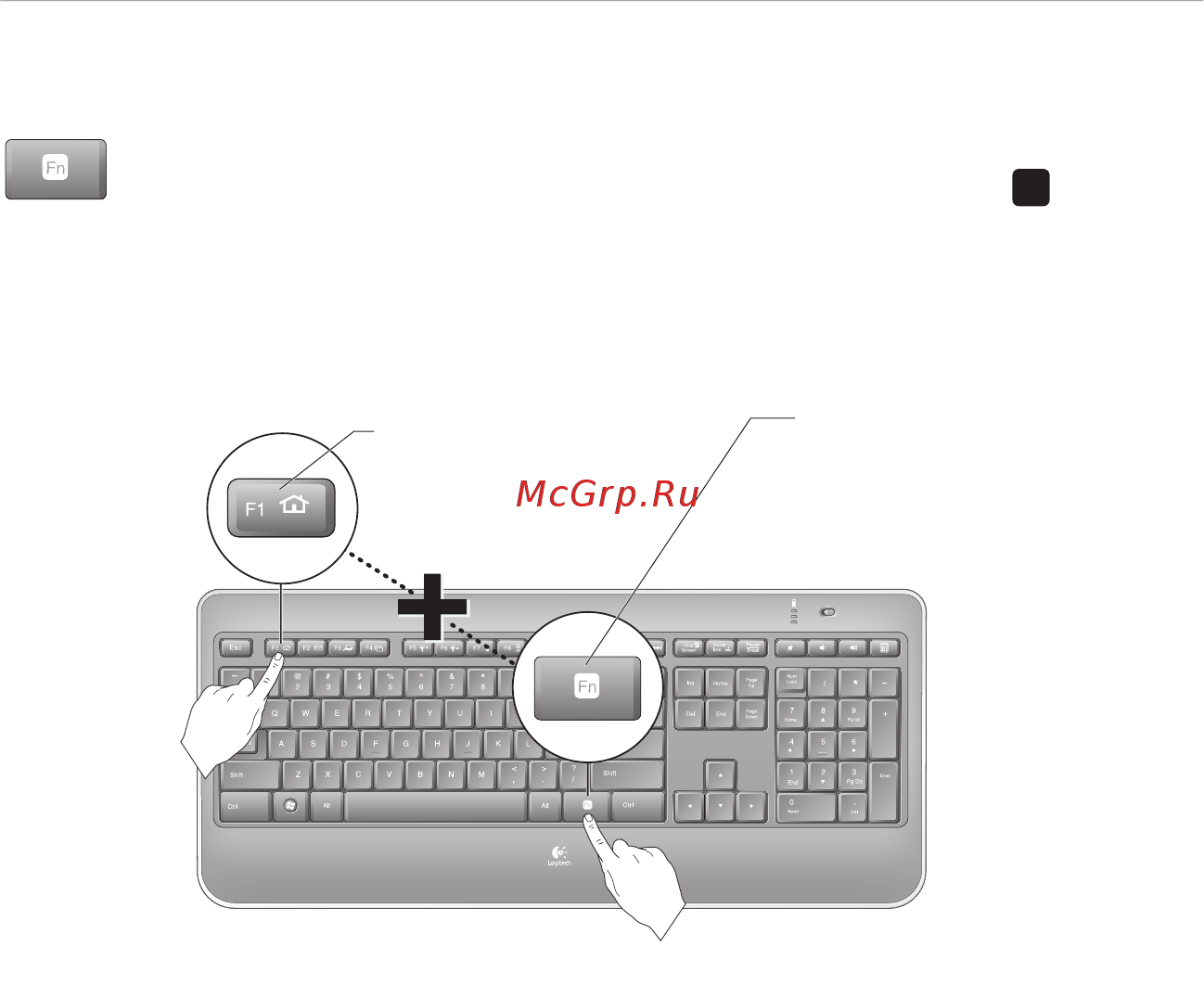 Logitech K800 [33/102] Billentyűzetfunkciók a funkcióbillentyűk használata