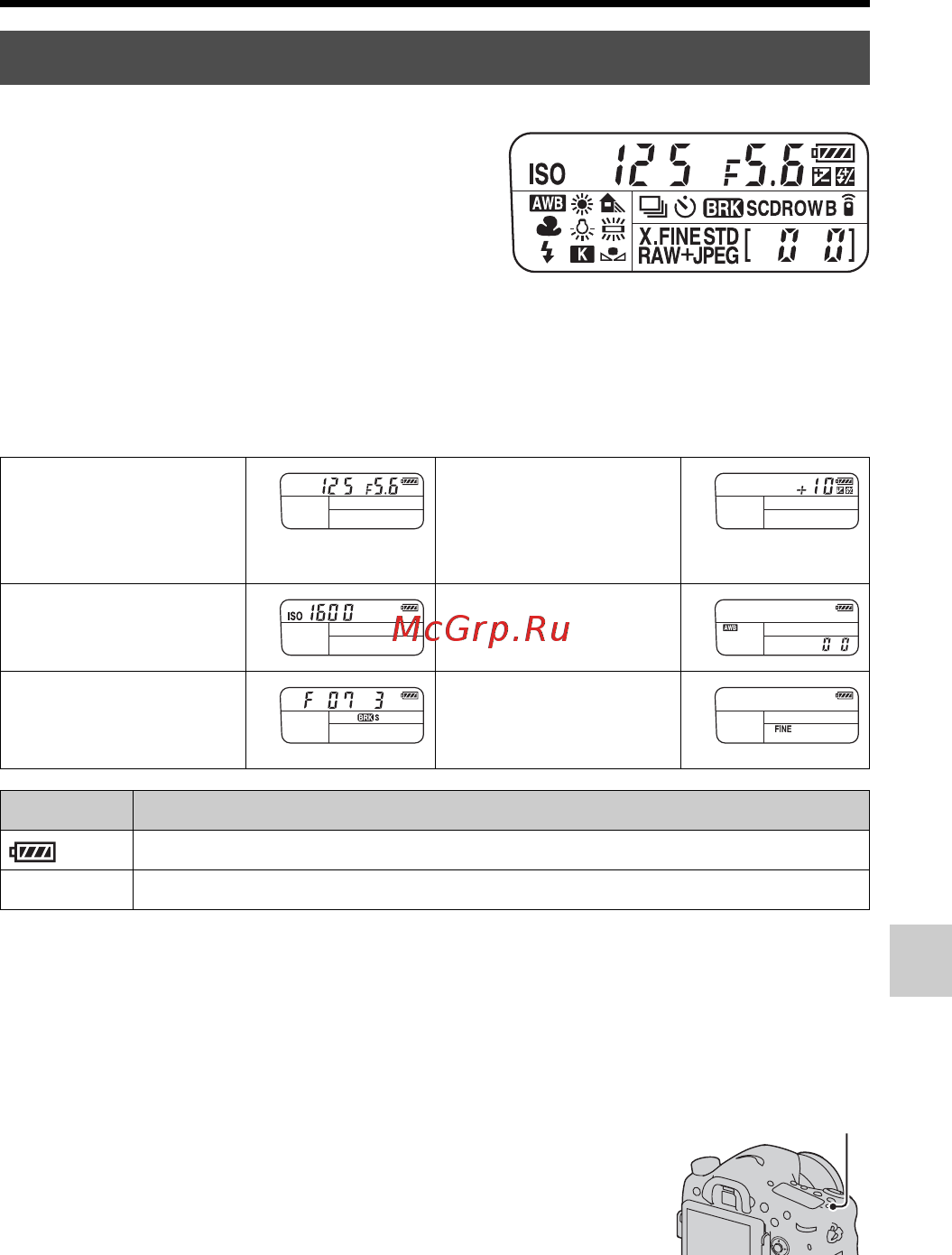 Sony SLT-A77Q+1650 [375/546] Інформаційний дисплей