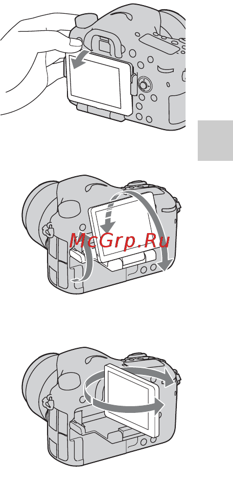Sony SLT-A77Q+1650 [43/546] Регулировка угла установки жк монитора