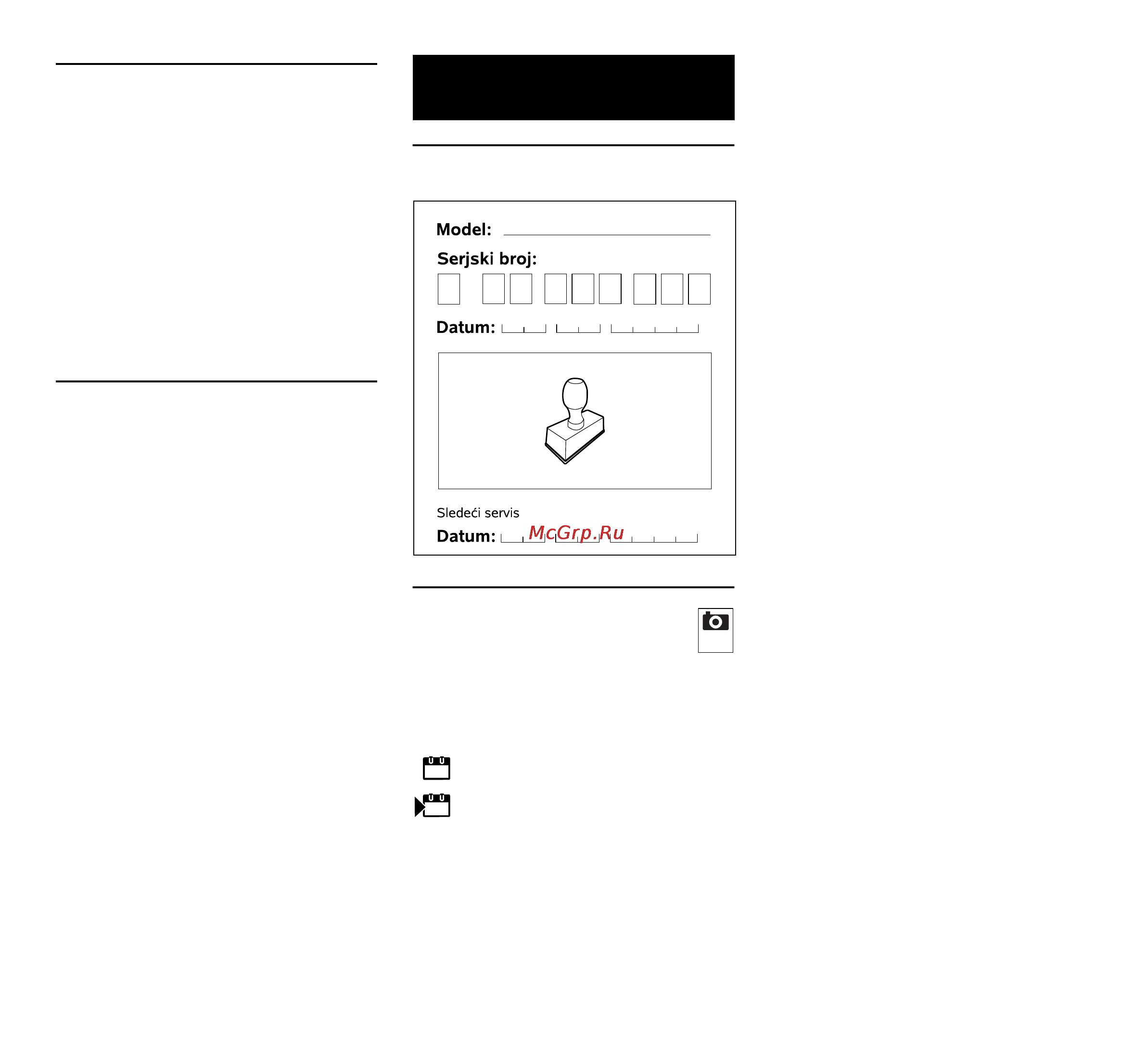 Viking MB 253 T [158/392] Plan servisiranja
