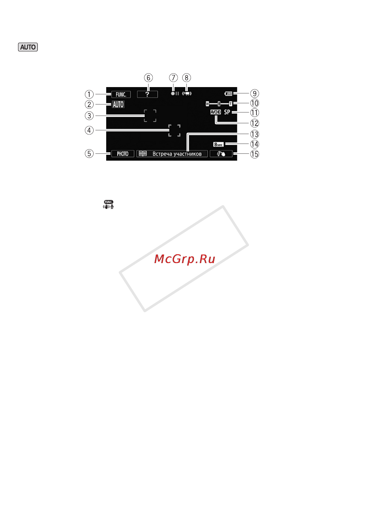 Canon Legria HF R306E Kit [194/242] Приложение индикация и значки на экране