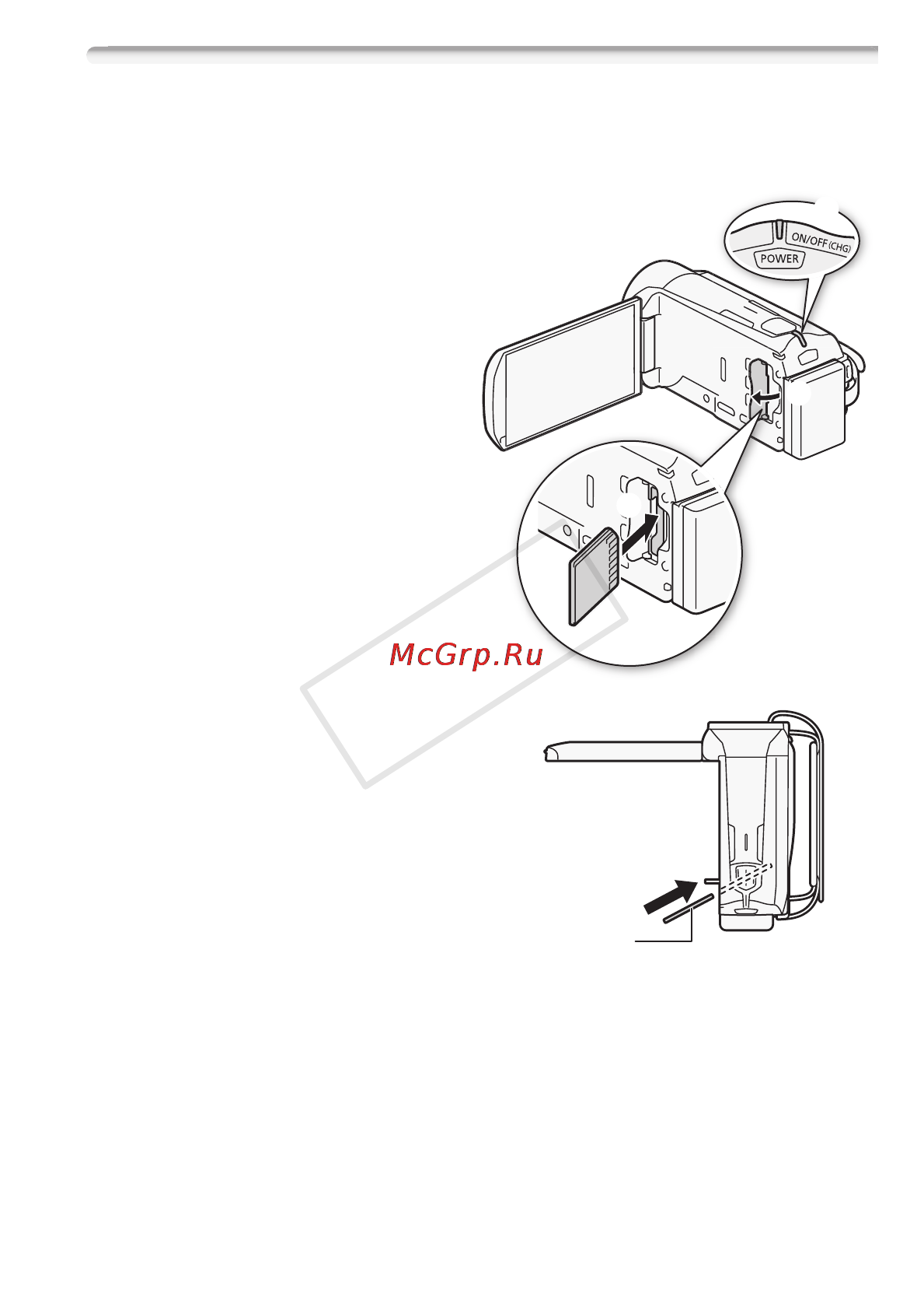 Canon Legria HF R306E Kit [39/242] Установка и извлечение карты памяти