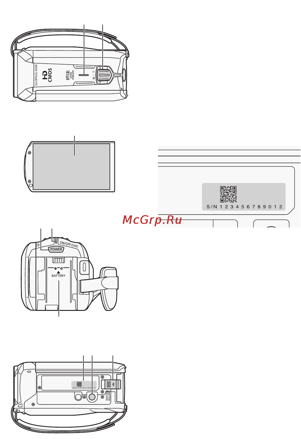 Canon Legria HF R37 Bl [18/242] Вид сверху