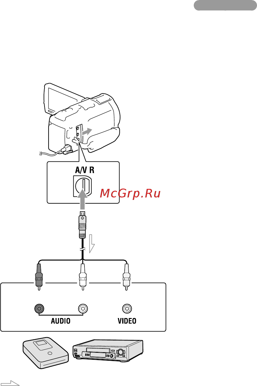 Sony HDR-CX740E/BCEL [70/207] Вставьте носитель записи в устройство записи рекордер дисков и т п