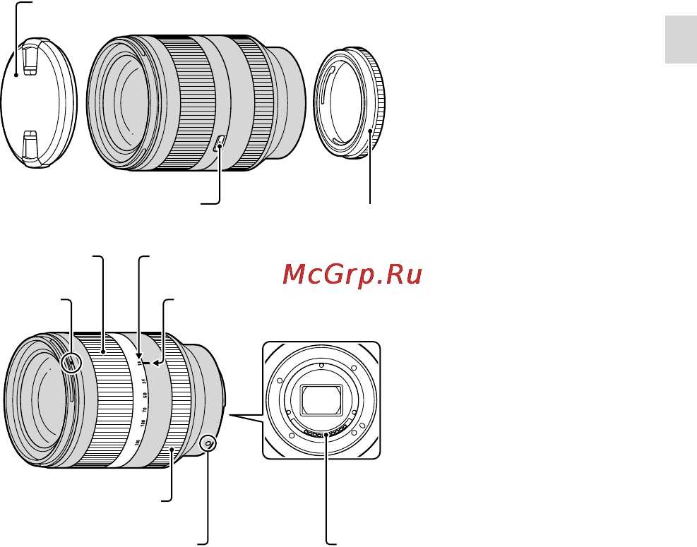 Sony NEX-VG20EH/BCEE [17/167] Действие 4 присоединение объектива