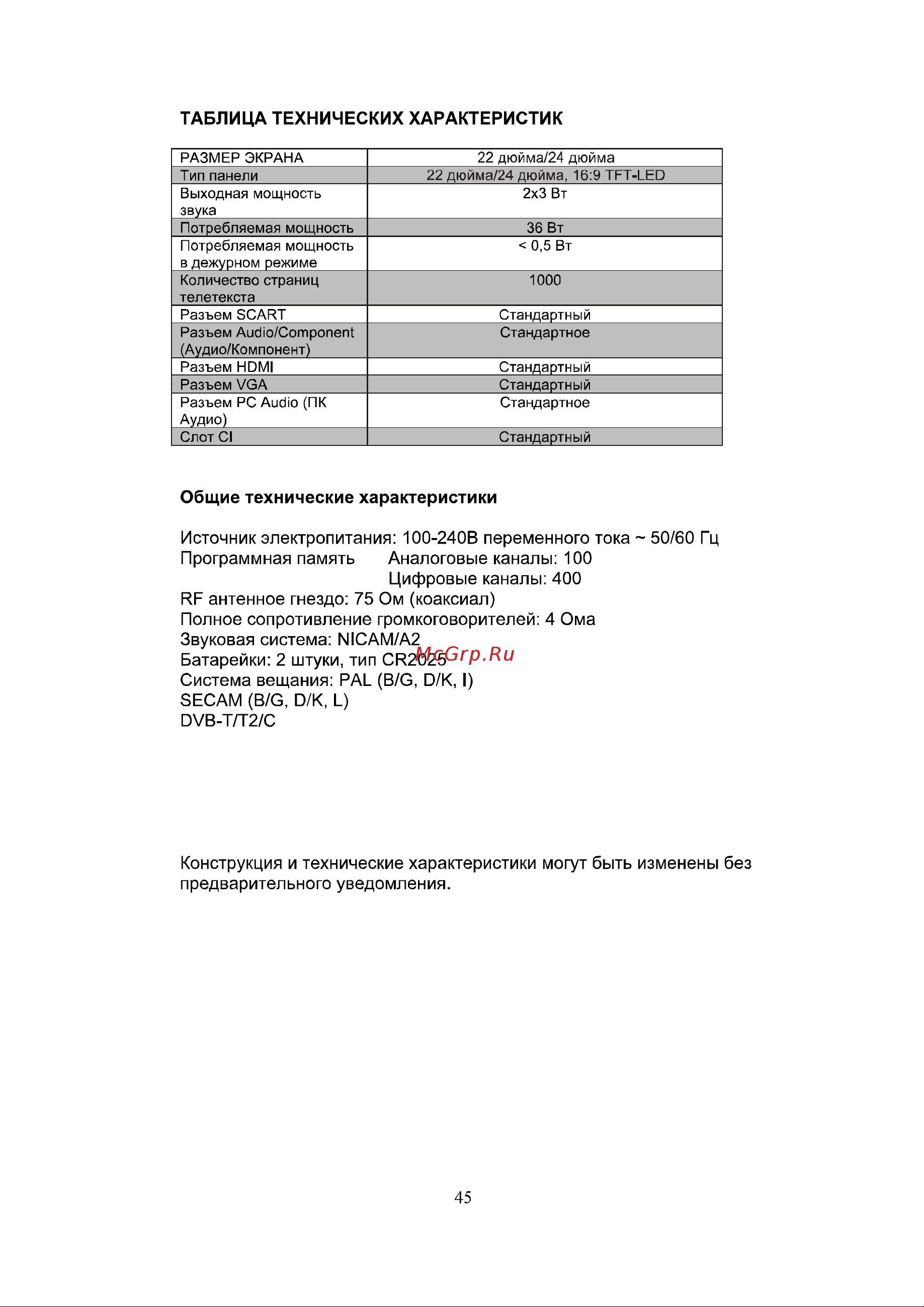 Shivaki STV-24LEDGW9 Инструкция по эксплуатации онлайн [47/48] 71544